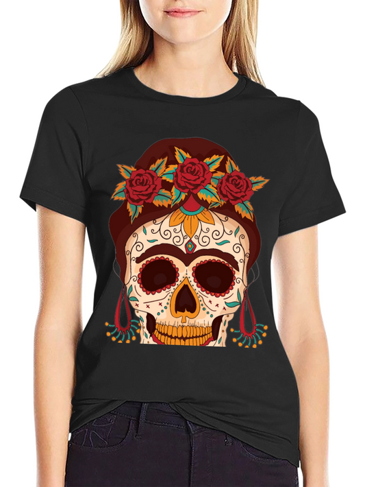 Frida Kahlo Sugar Skull T-Shirt - Dia de los Muertos