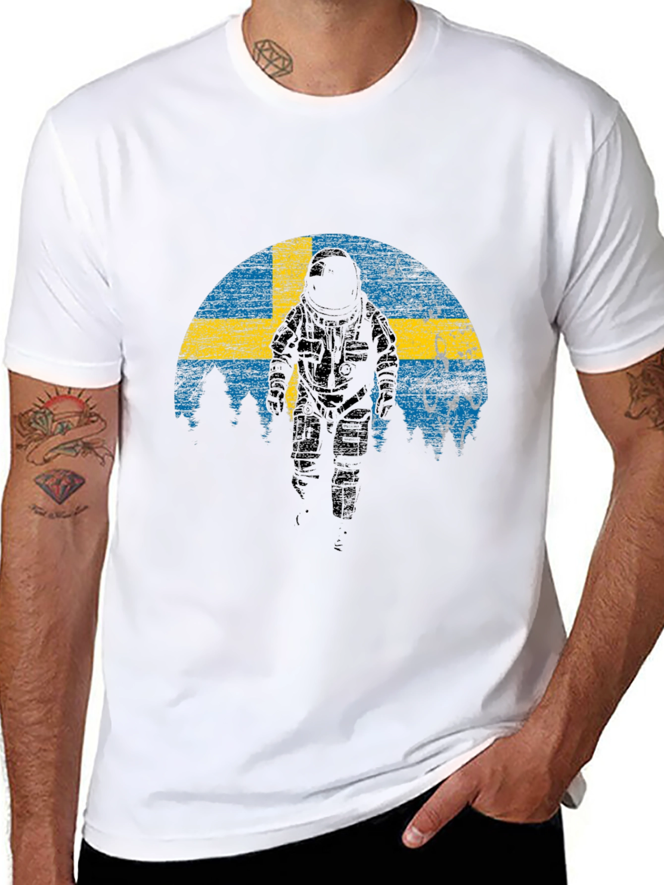 Sweden Astronaut T-Shirt - Space Adventure Tee