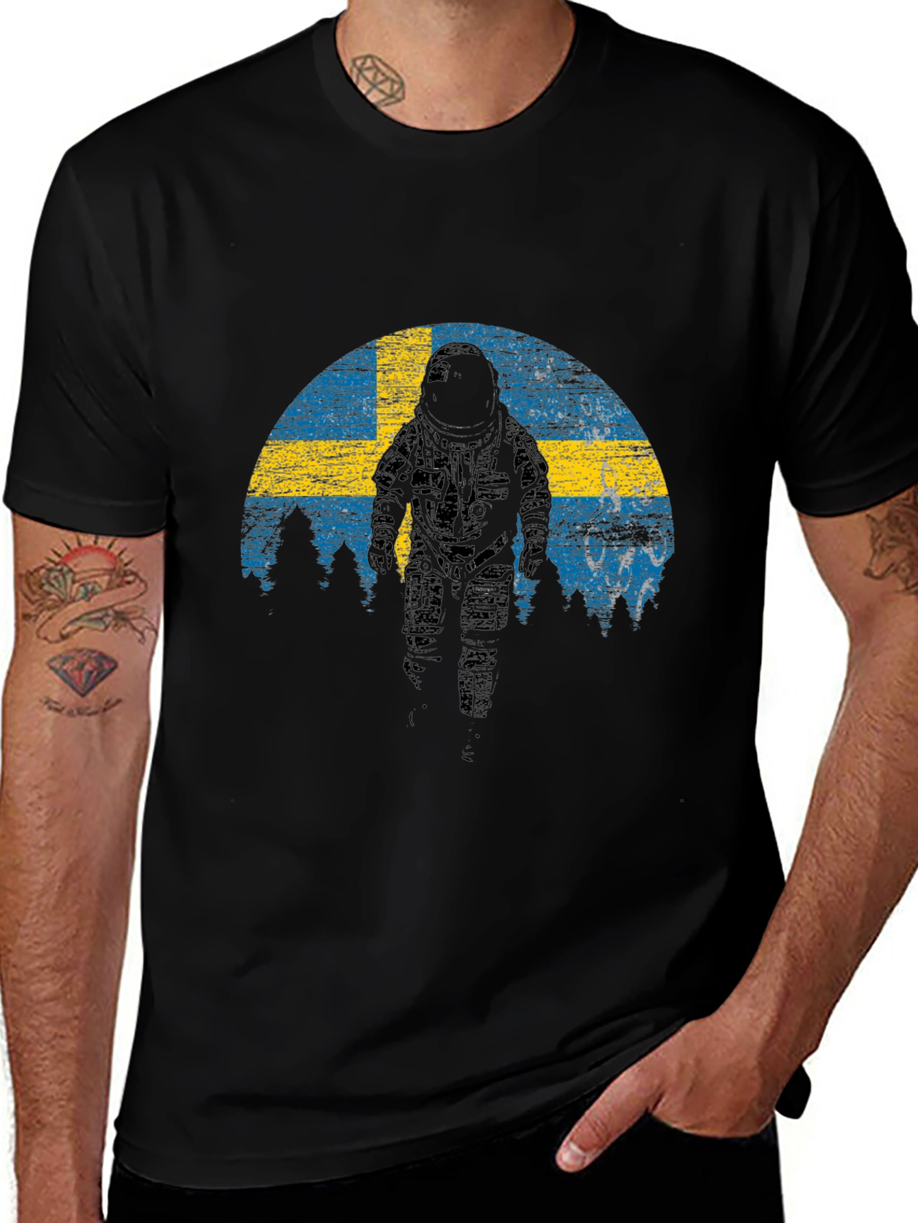 Sweden Astronaut T-Shirt - Space Adventure Tee