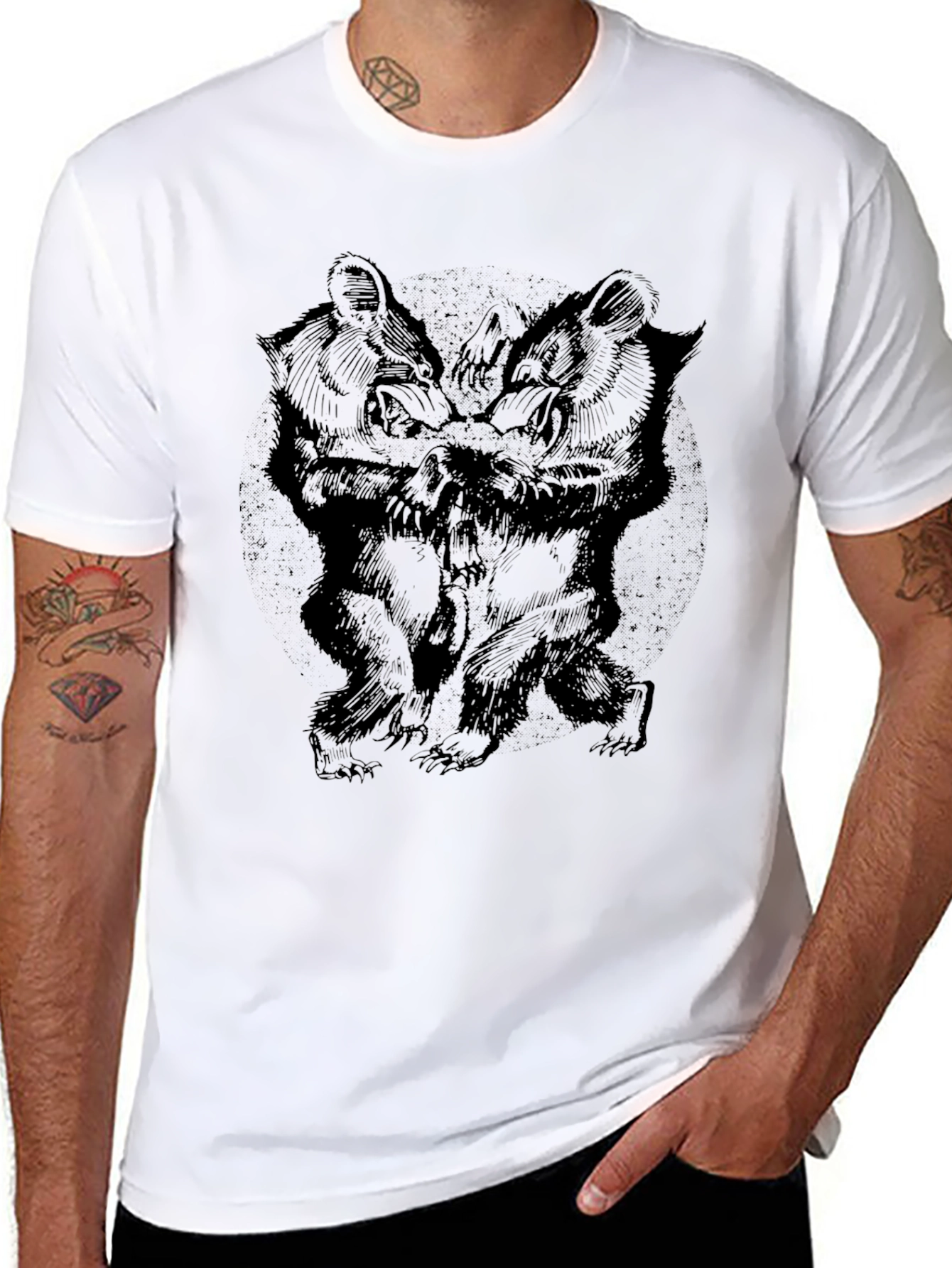 Black Bears Graphic T-Shirt - Mens Crew Neck