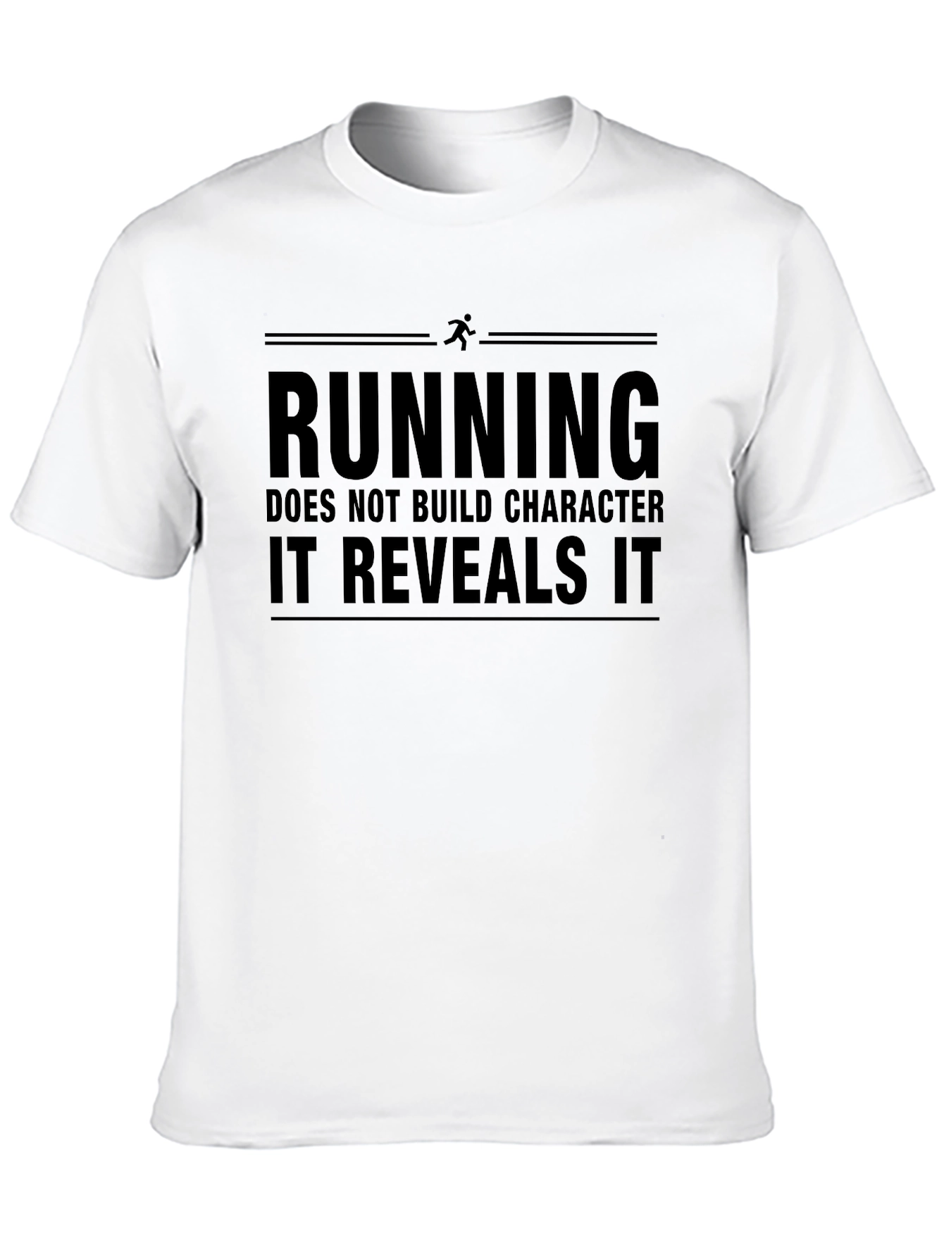 Running Reveals Character Black T-Shirt