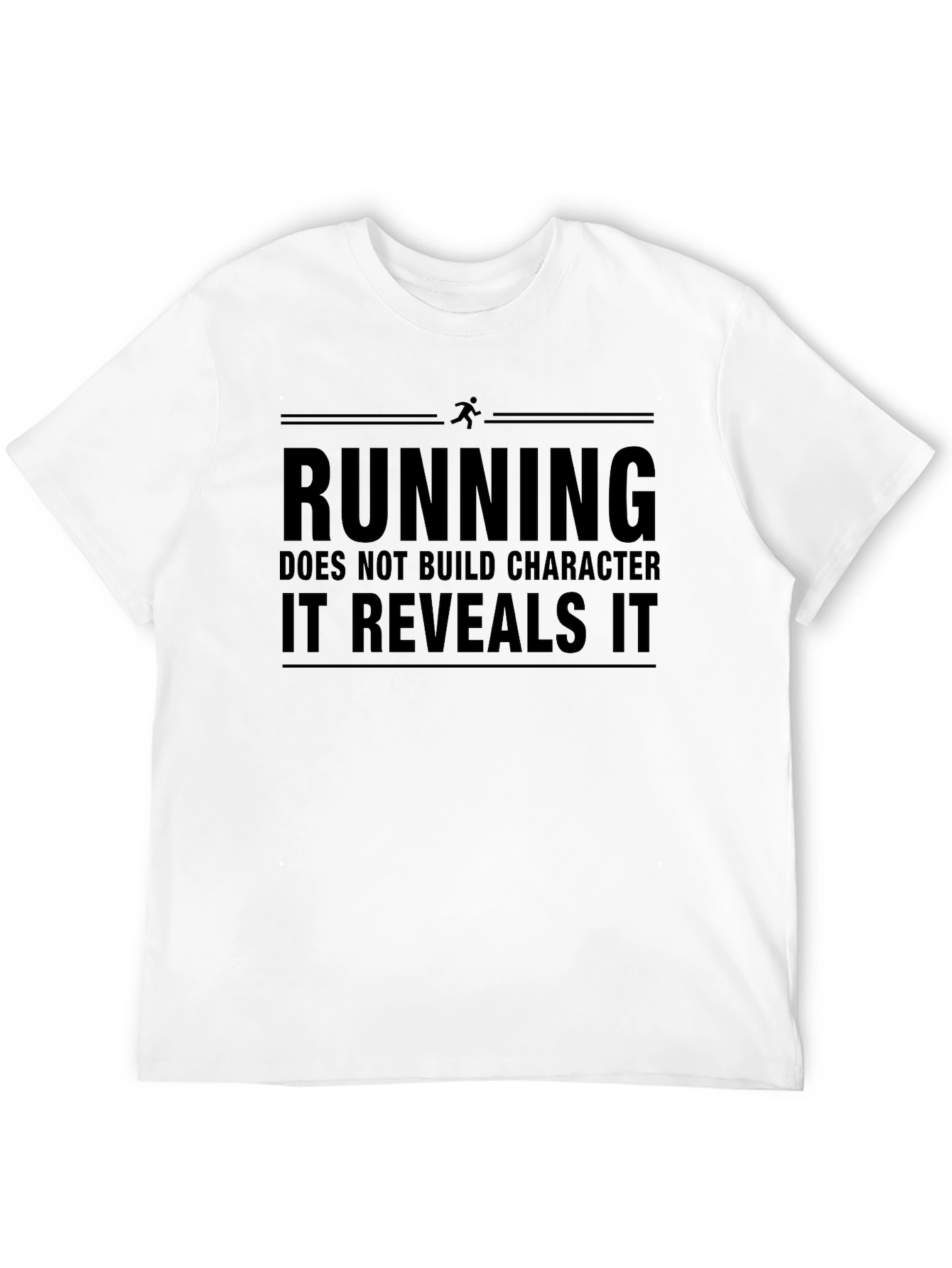 Running Reveals Character Black T-Shirt