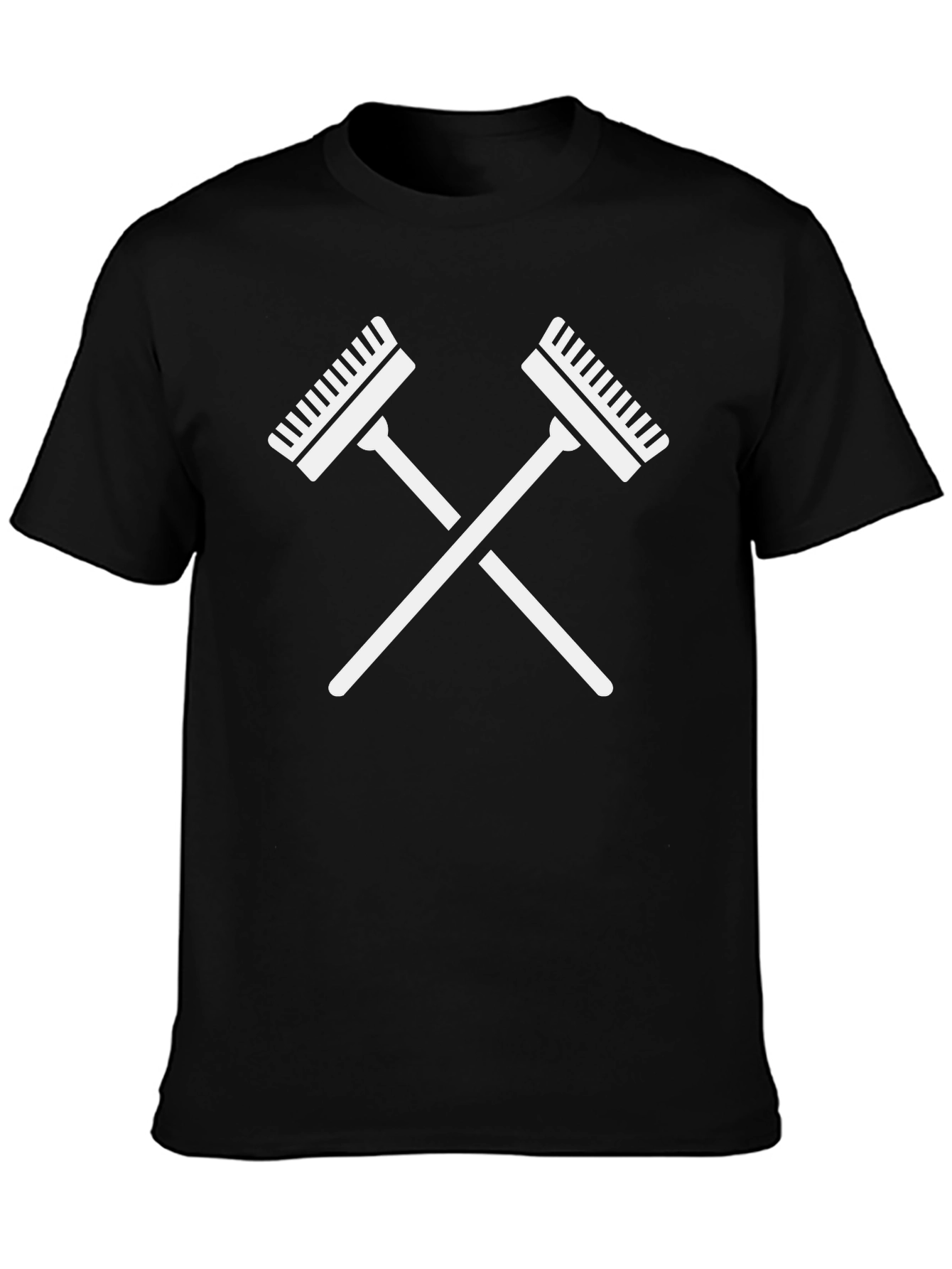 Crossed Rakes Graphic Tee - Black Casual Shirt