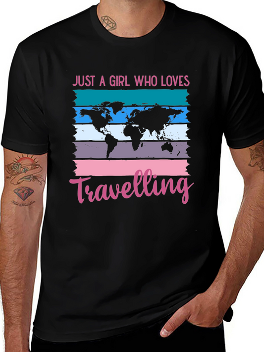 Girl Who Loves Traveling Graphic T-Shirt