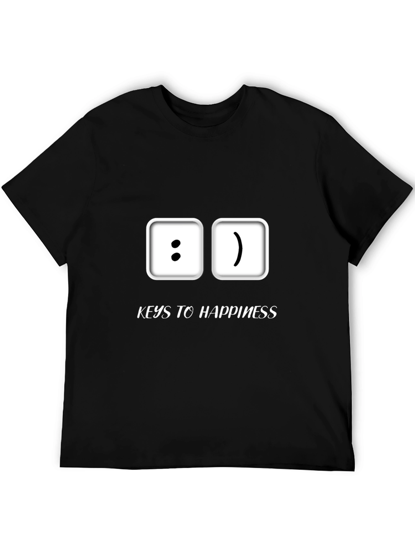 Keys to Happiness T-Shirt - Emoticon Style
