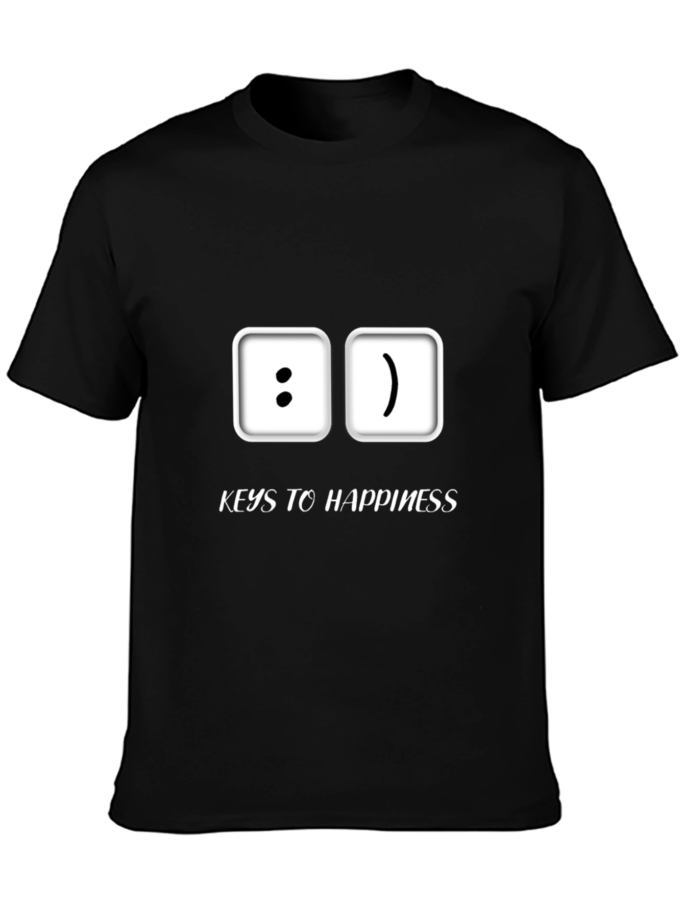 Keys to Happiness T-Shirt - Emoticon Style