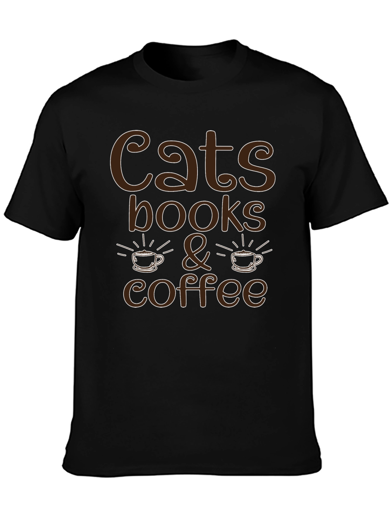 Cats Books & Coffee Graphic T-Shirt