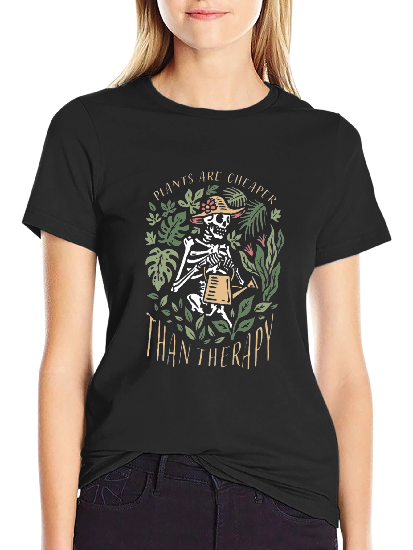 Plants are Cheaper Than Therapy Graphic T-Shirt