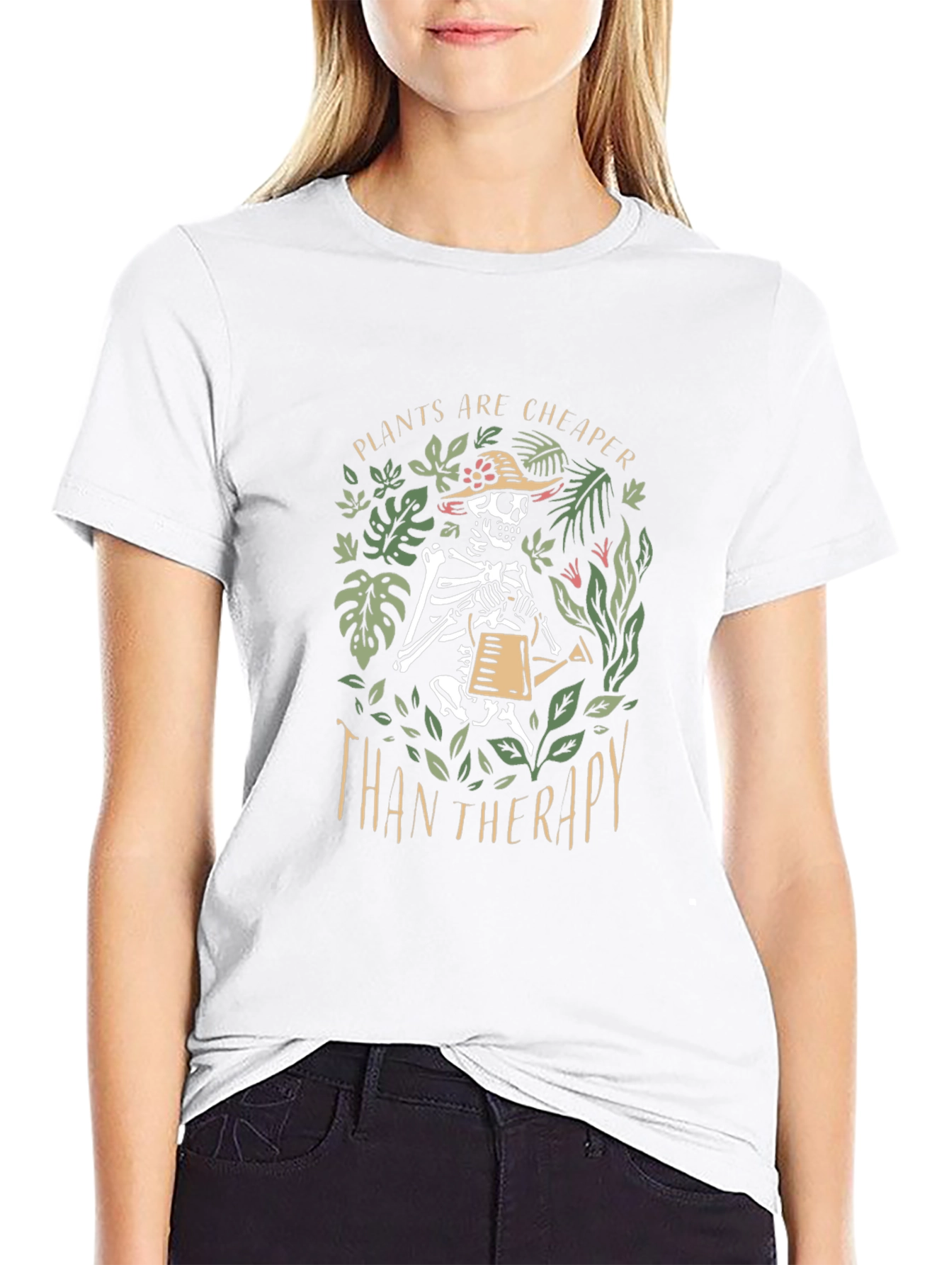 Plants are Cheaper Than Therapy Graphic T-Shirt