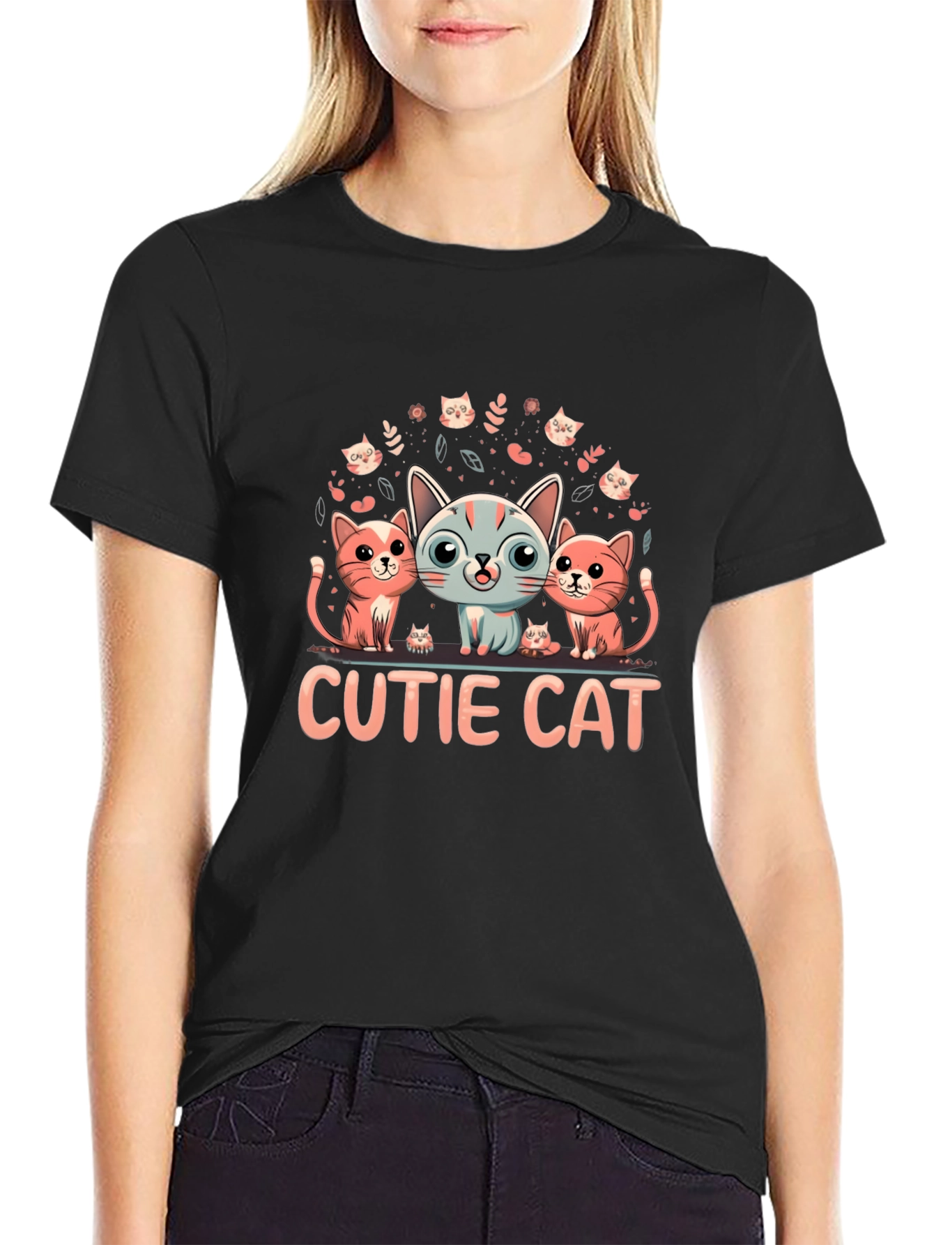 Cute Cat Graphic T-Shirt - Fun & Stylish