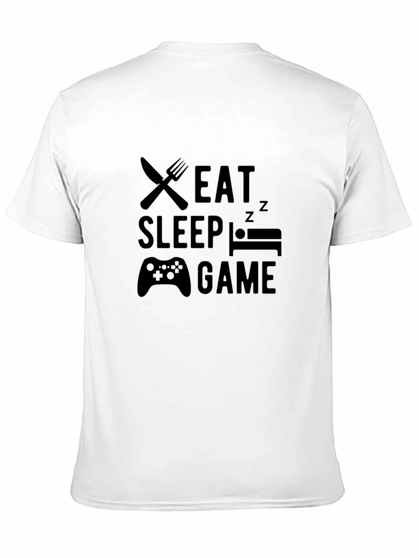 Eat Sleep Game Black Graphic Tee - Gamer T-Shirt