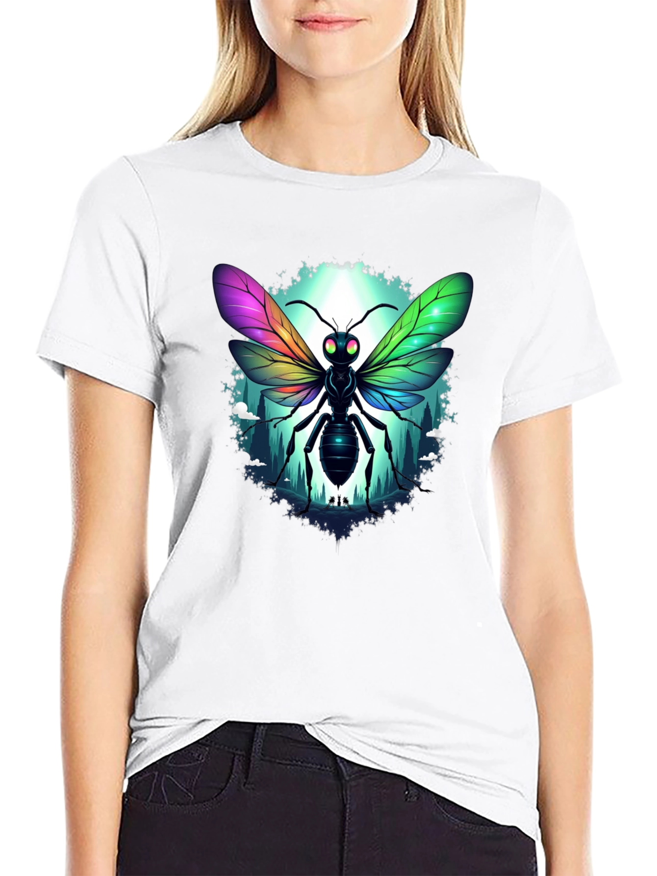 Rainbow Insect Graphic T-Shirt