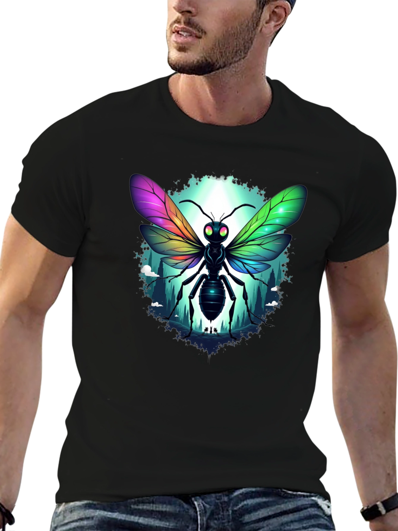Rainbow Insect Graphic T-Shirt
