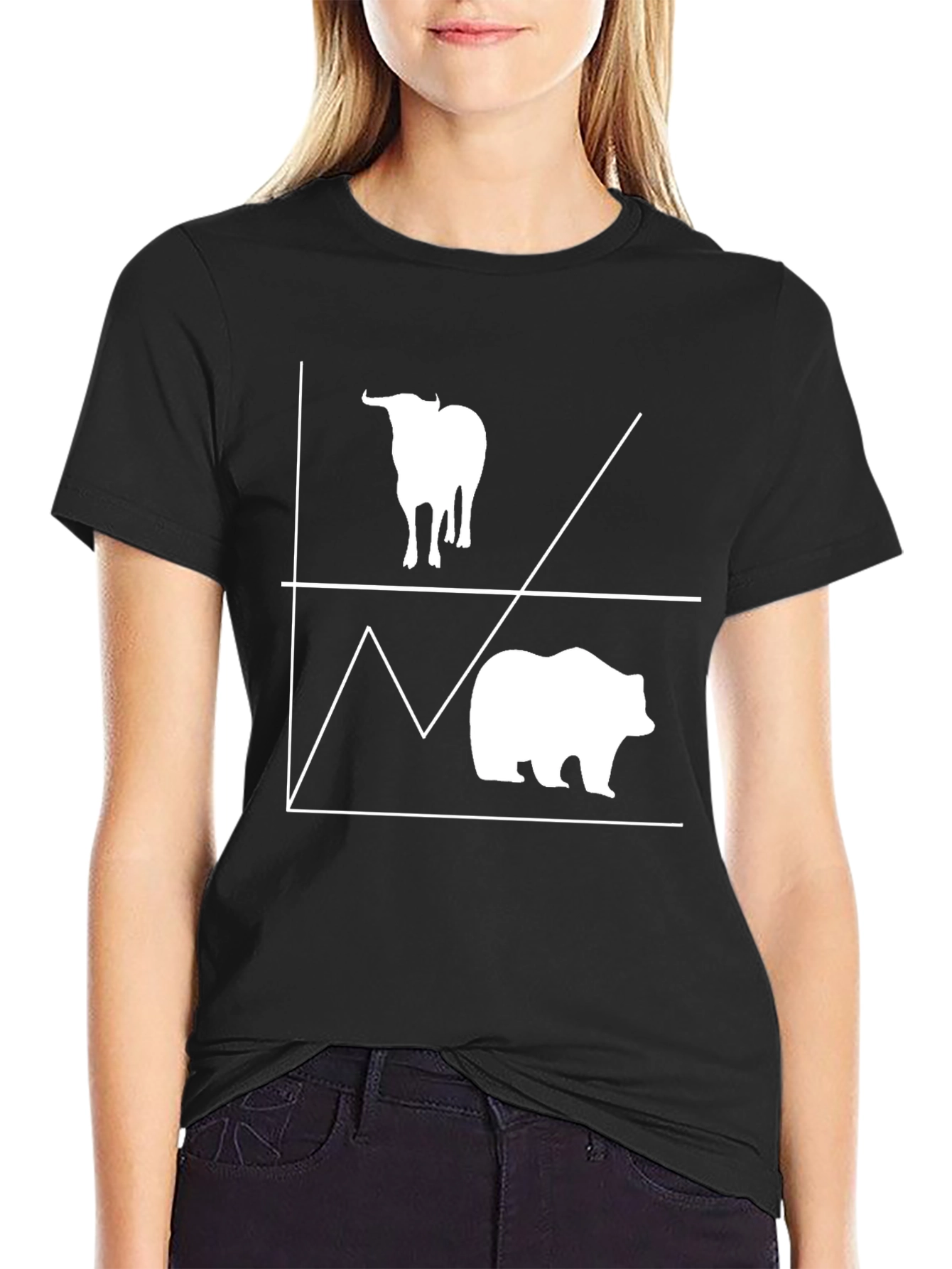 Bull and Bear Stock Market Graphic Tee