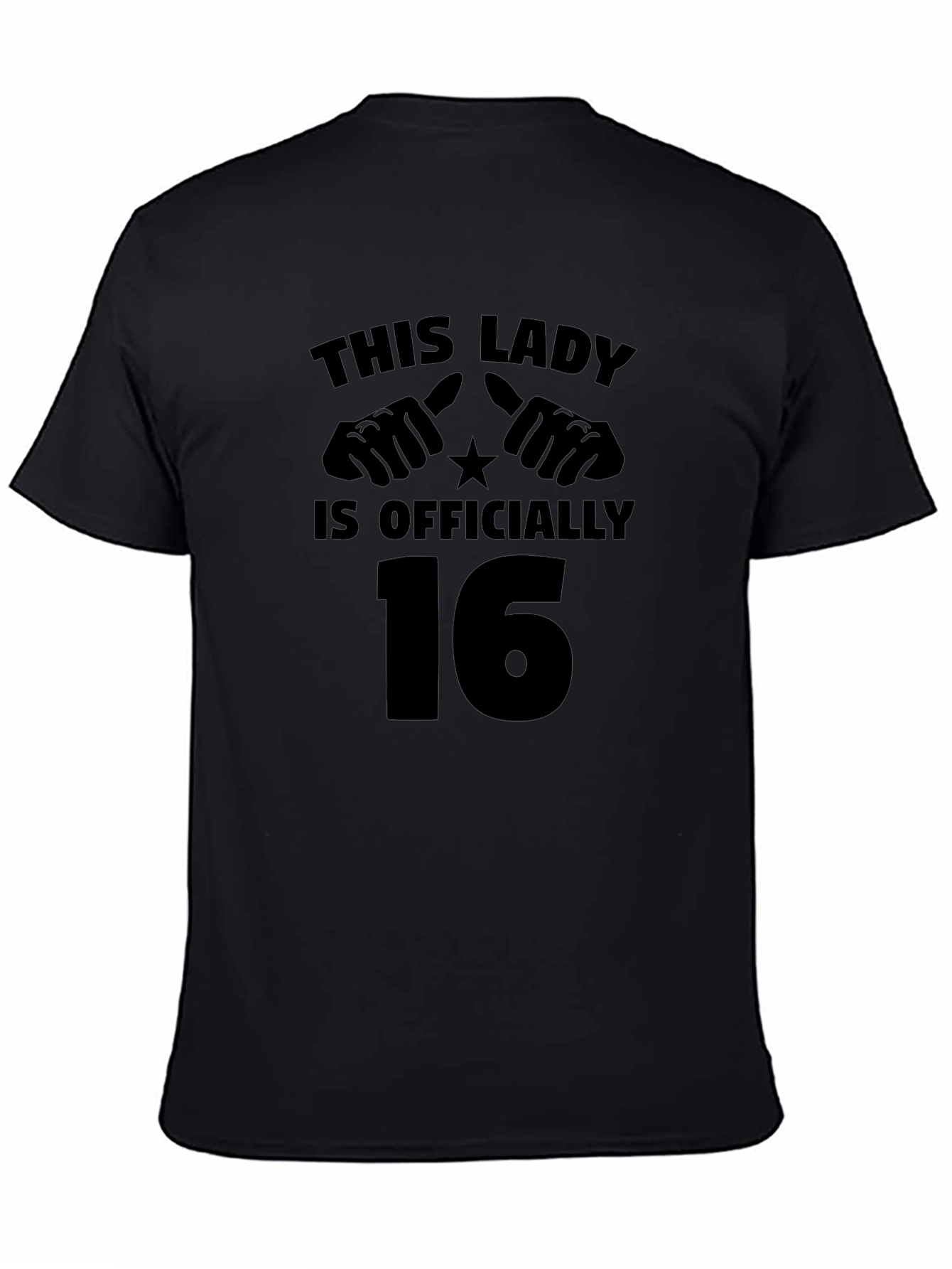 Officially 16 T-Shirt - Black Graphic Tee