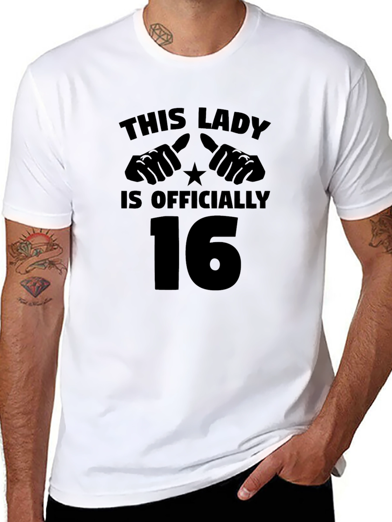 Officially 16 T-Shirt - Black Graphic Tee