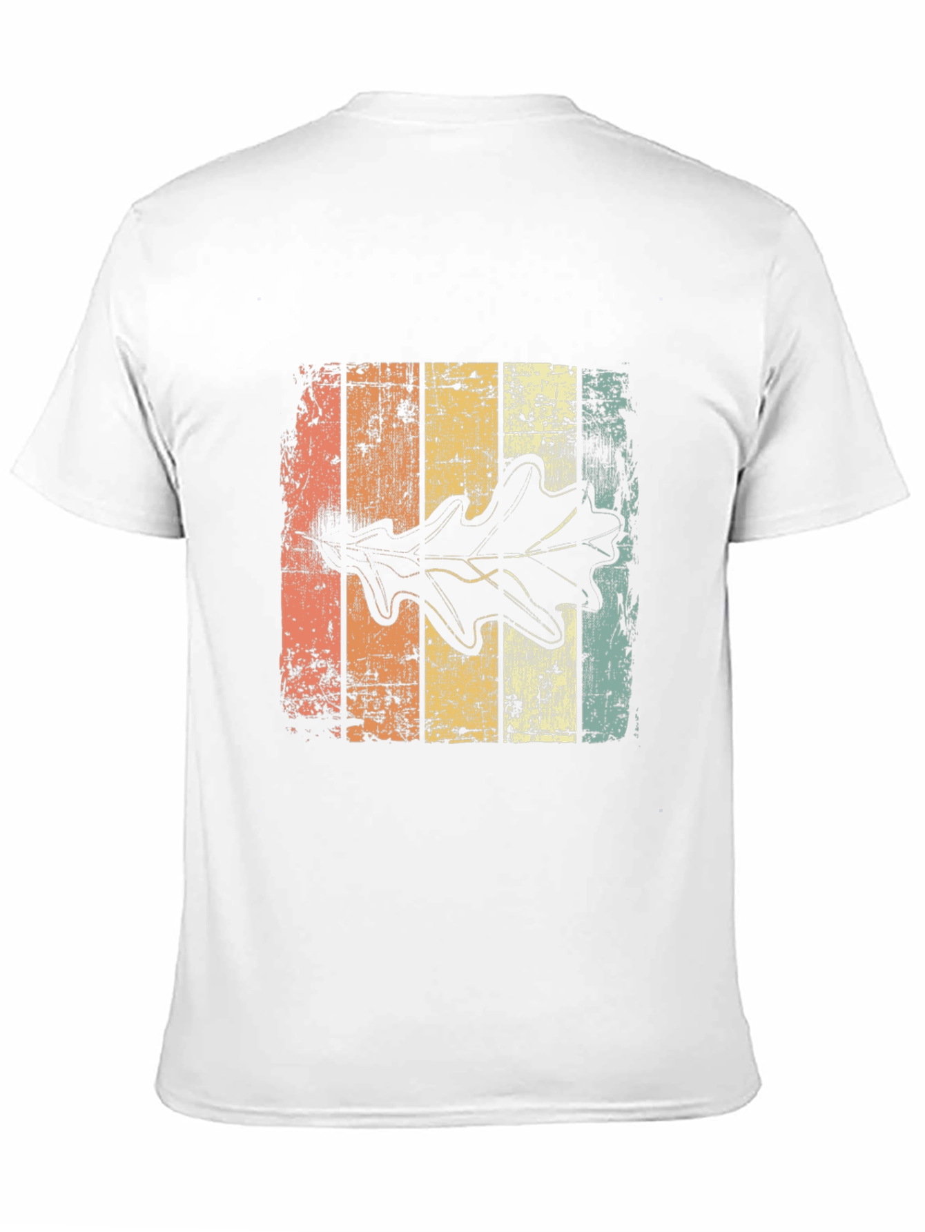Retro Leaf Graphic Tee - Distressed Design