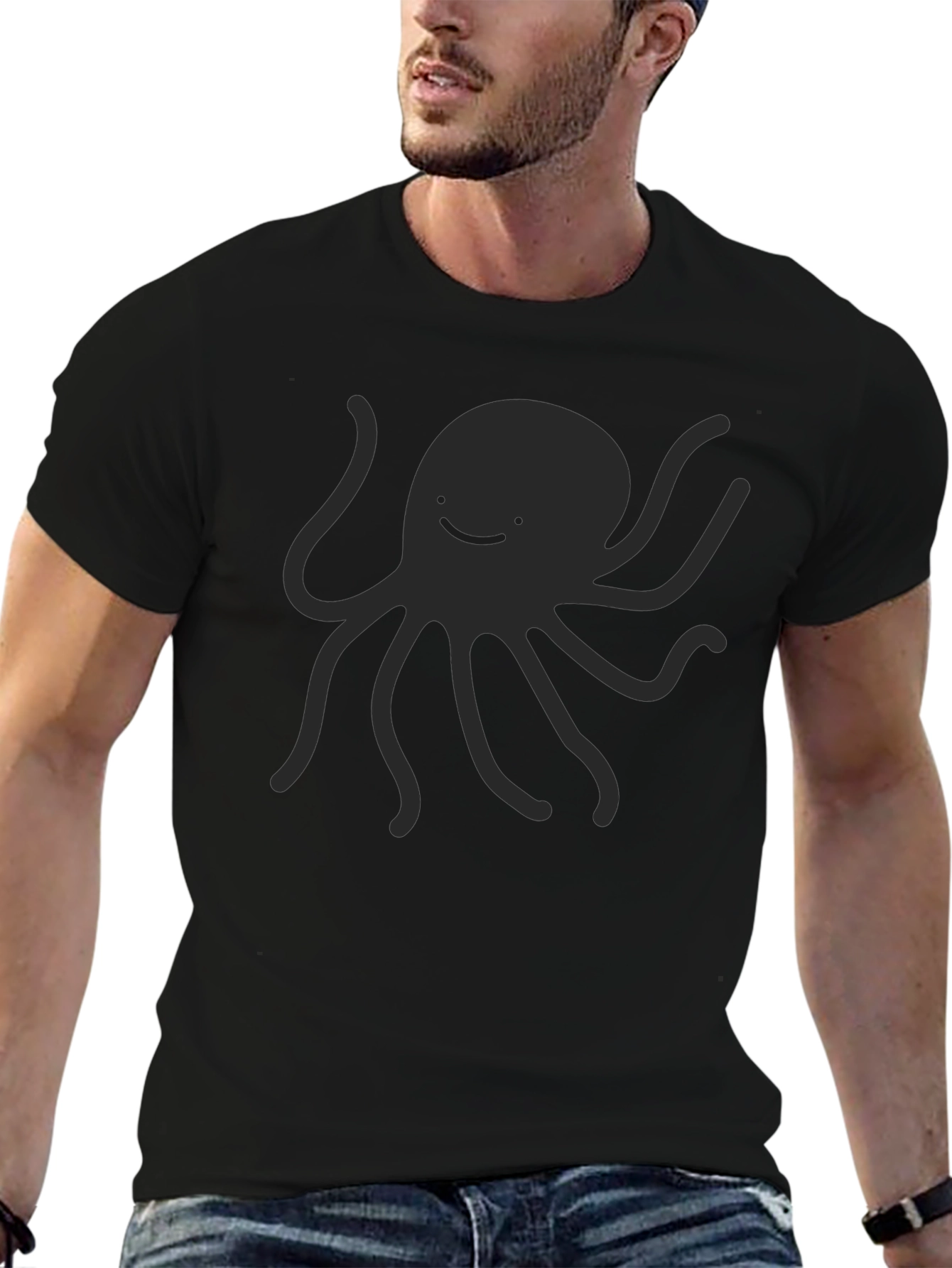 Black Octopus Graphic Tee - Casual Style