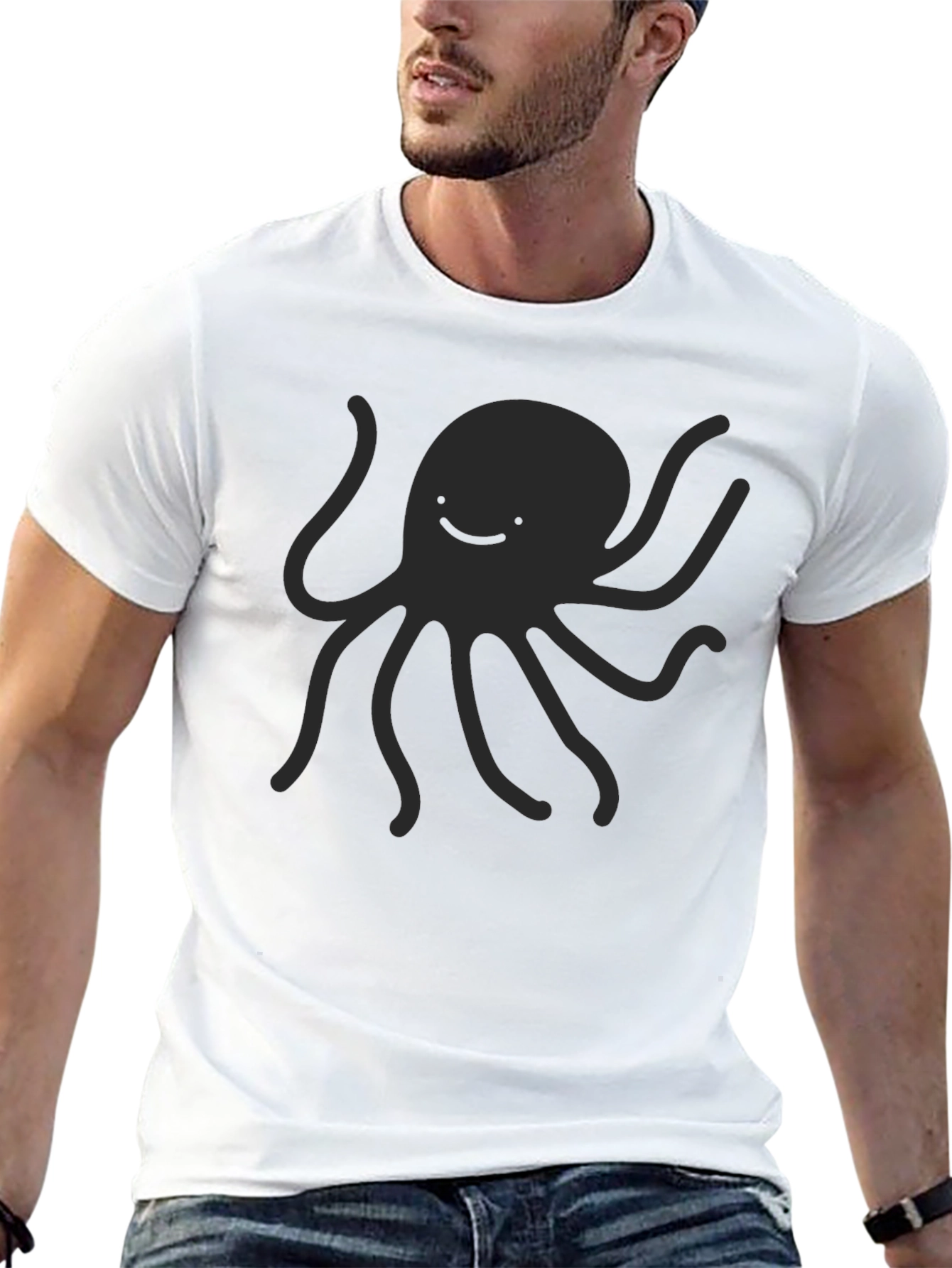 Black Octopus Graphic Tee - Casual Style