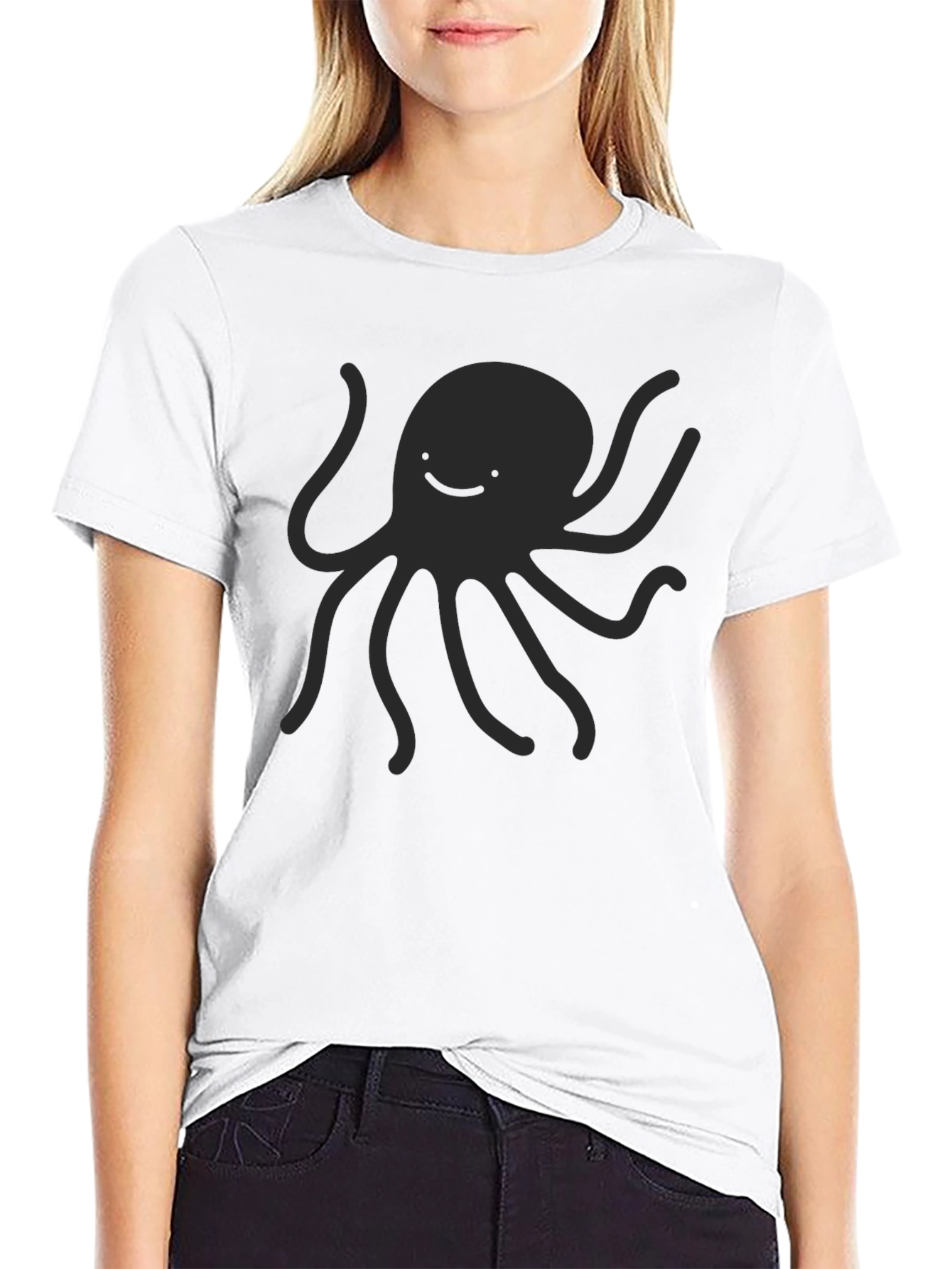 Black Octopus Graphic Tee - Casual Style