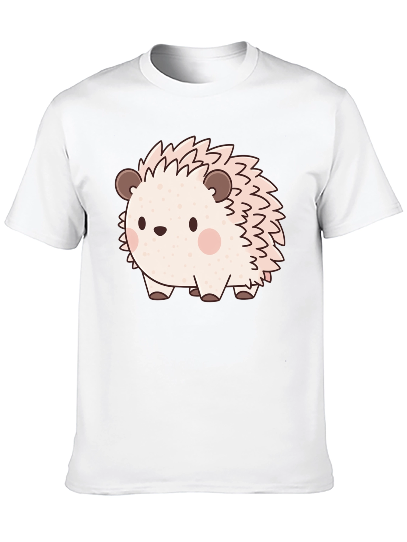 Cute Hedgehog Graphic Print Black T-Shirt