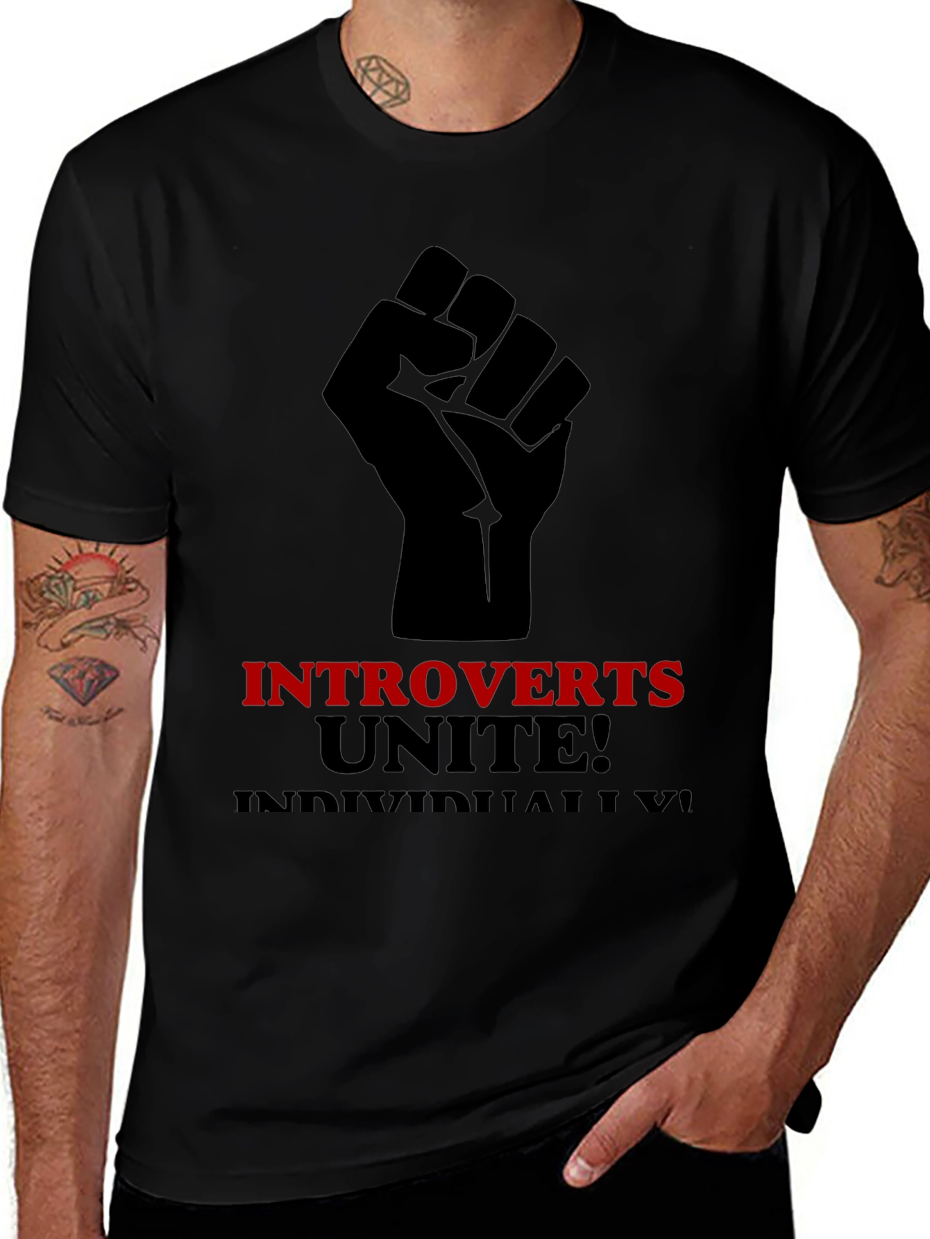 Introverts Unite T-Shirt - Black Graphic Tee
