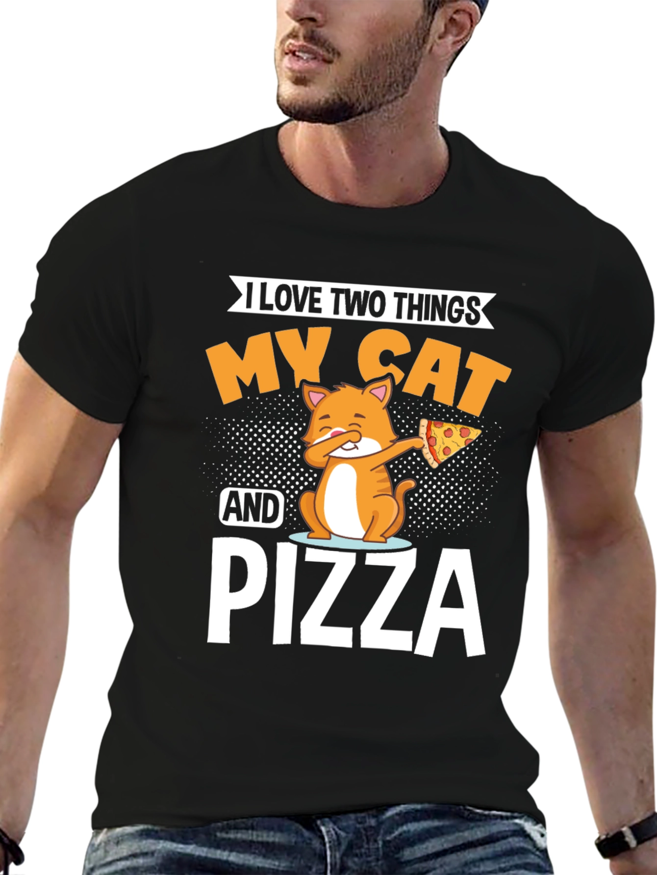 My Cat and Pizza T-Shirt - Funny Novelty Tee