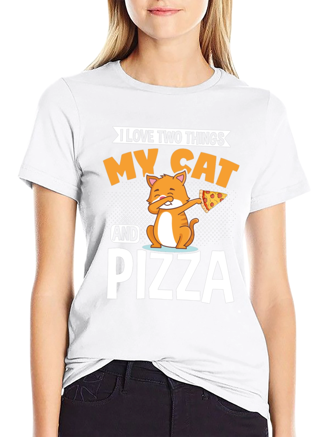 My Cat and Pizza T-Shirt - Funny Novelty Tee