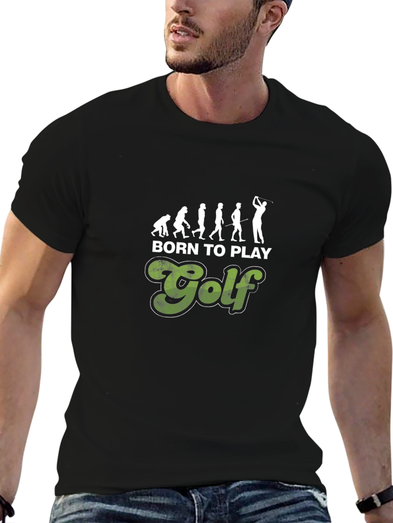 Born to Play Golf T-Shirt Evolution Design Tee