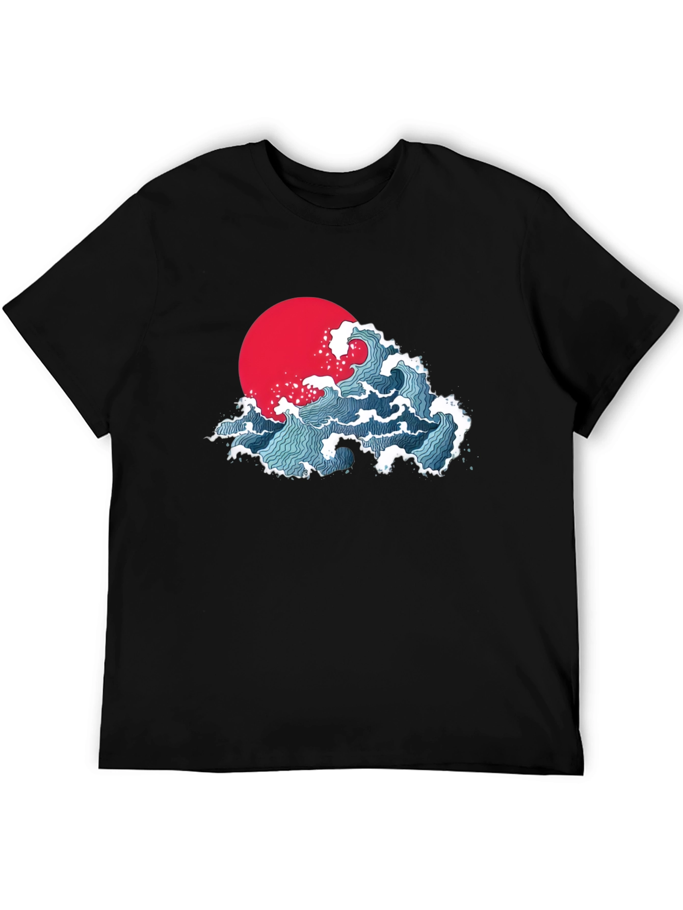 Japanese Wave Graphic T-Shirt - Black