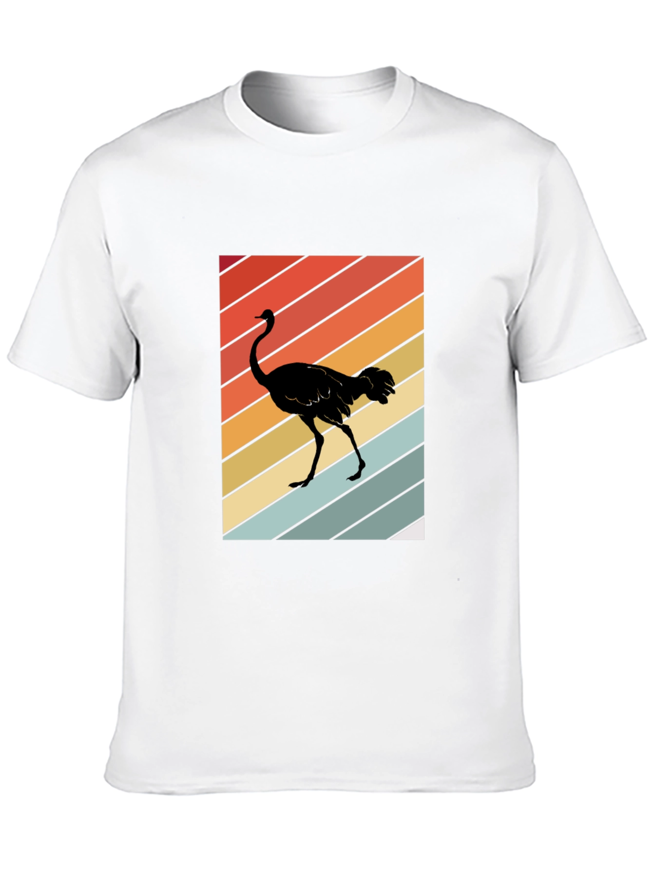 Retro Ostrich Sunset T-Shirt - Unique Graphic Tee