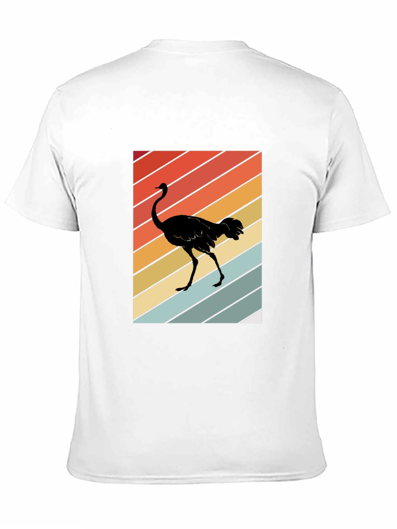 Retro Ostrich Sunset T-Shirt - Unique Graphic Tee