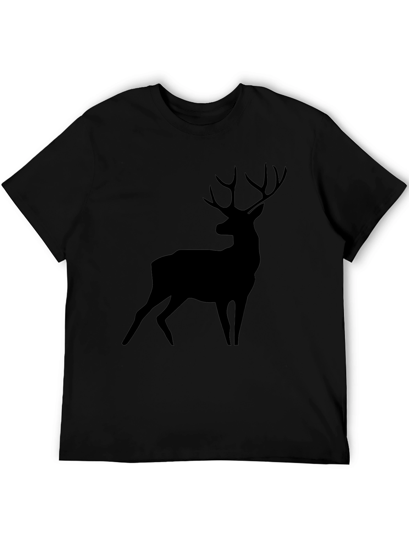 Deer Silhouette Black T-Shirt - Unisex Casual Wear