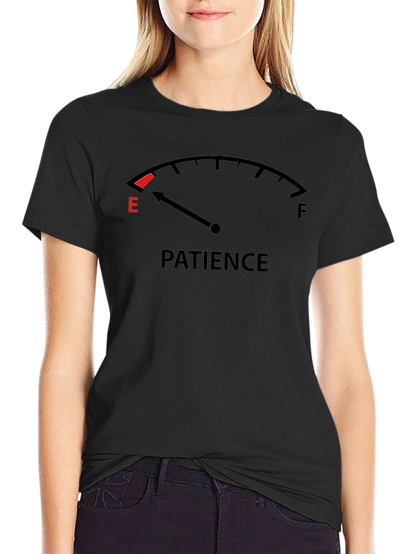 Patience Empty Tank Graphic Tee - Humor T-Shirt