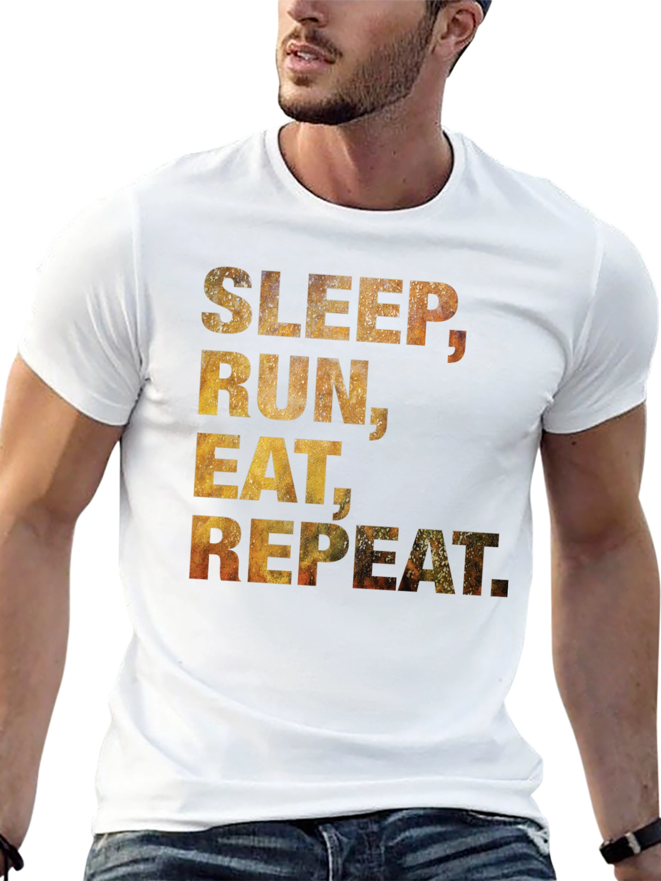 Sleep Run Eat Repeat T-Shirt - Black Cotton Tee