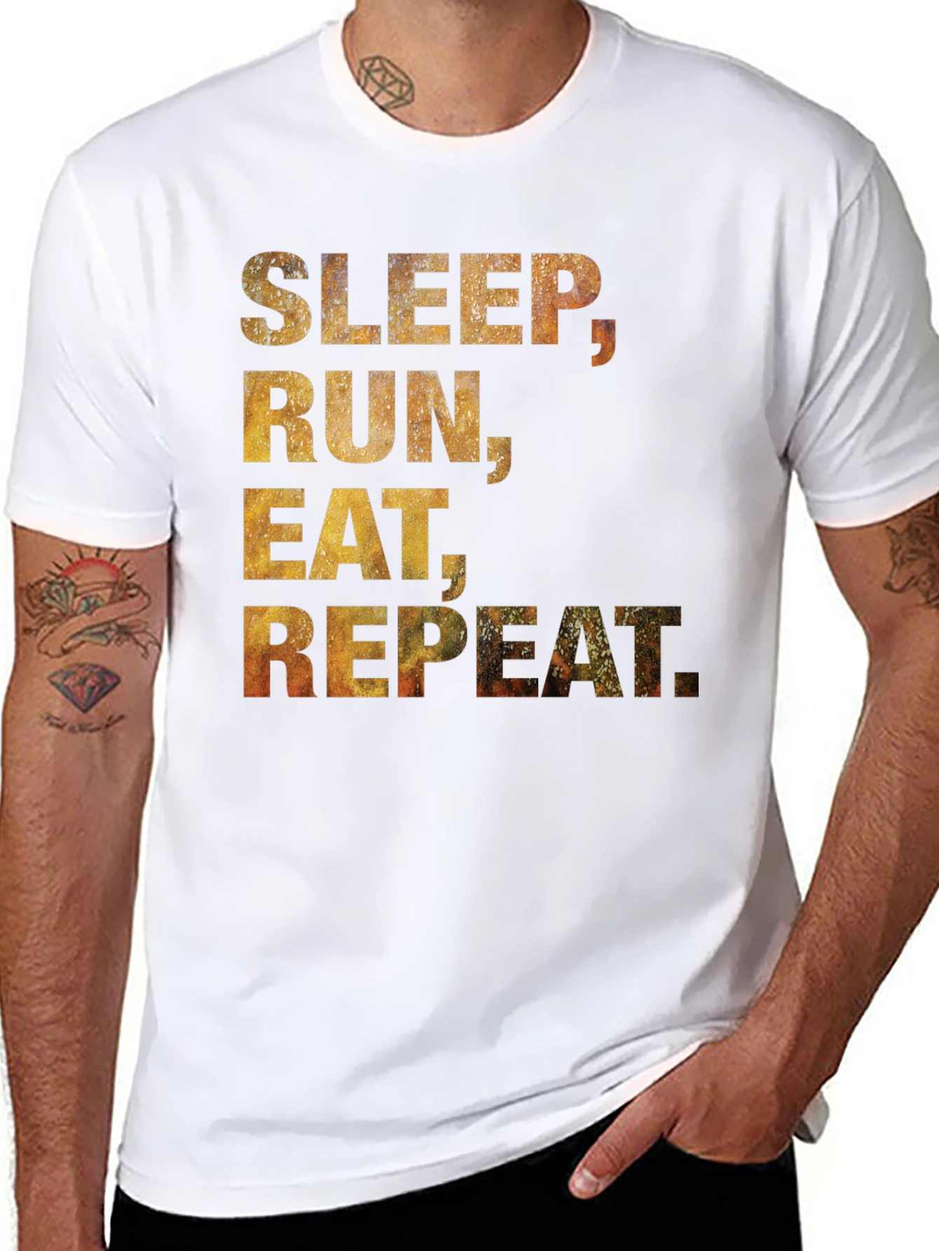 Sleep Run Eat Repeat T-Shirt - Black Cotton Tee