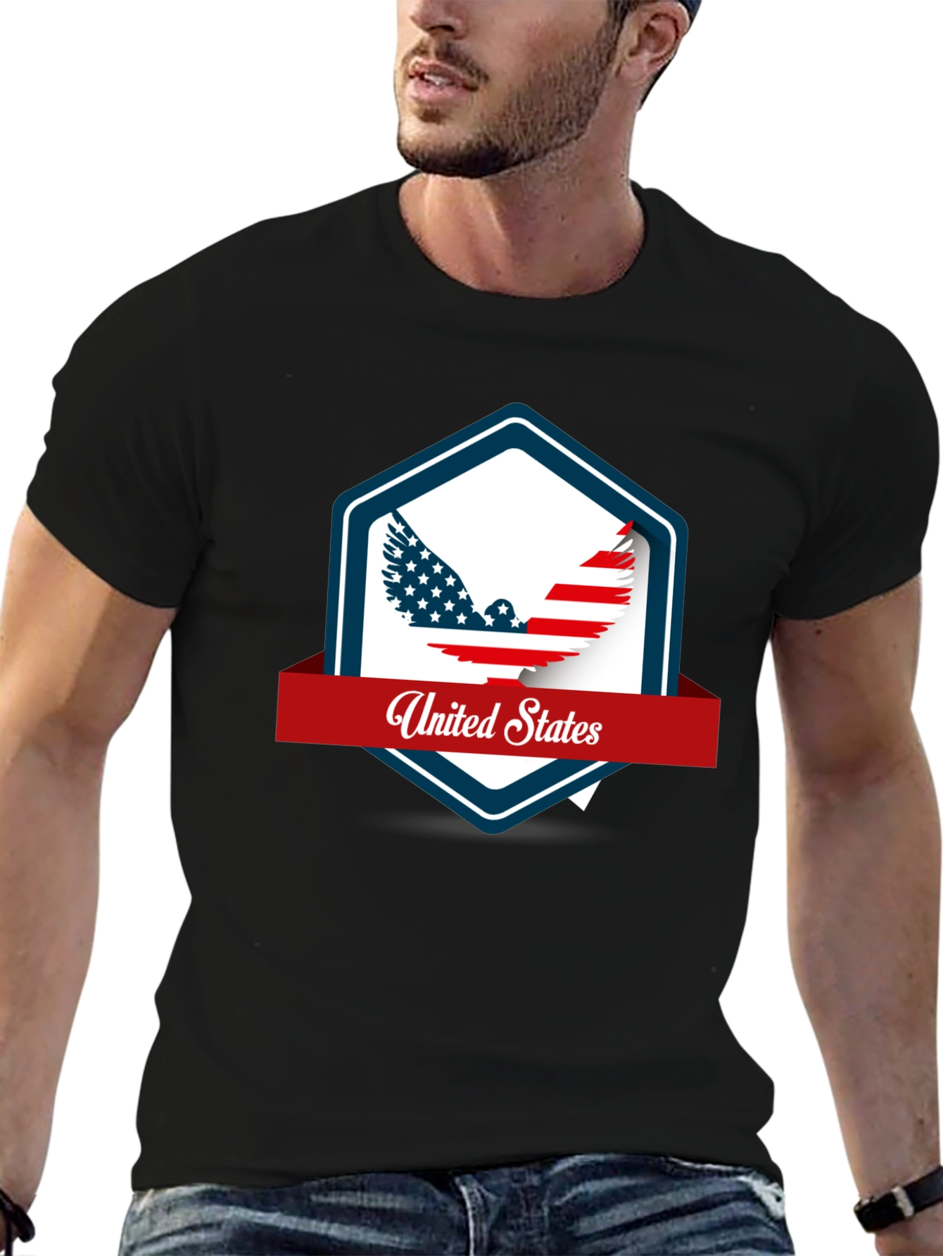 United States Eagle Graphic Black T-Shirt