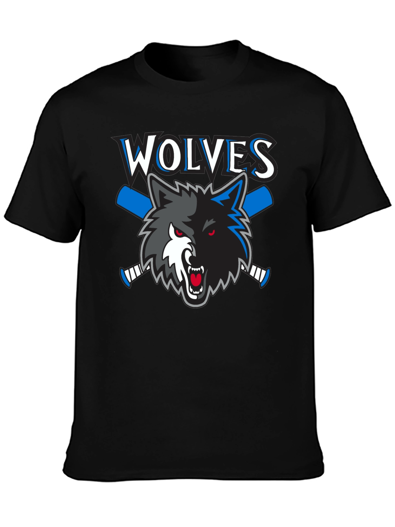 Wolves Hockey T-Shirt - Black Graphic Tee