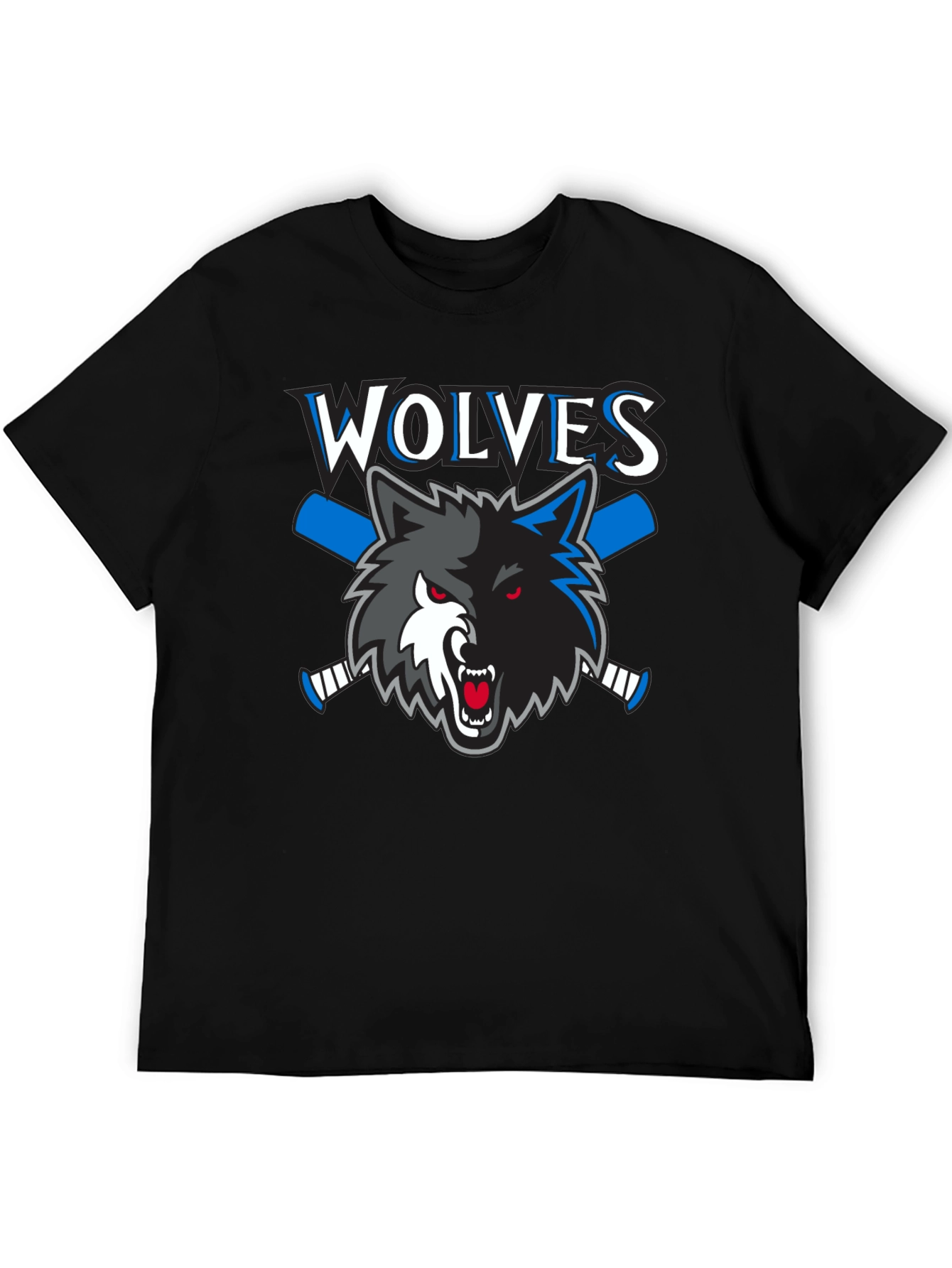 Wolves Hockey T-Shirt - Black Graphic Tee