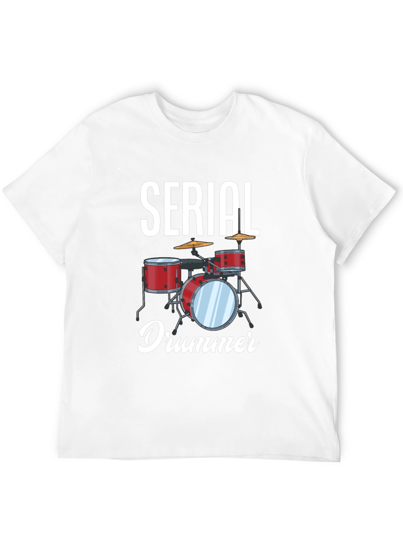 Serial Drummer Graphic Tee - Black Cotton T-Shirt