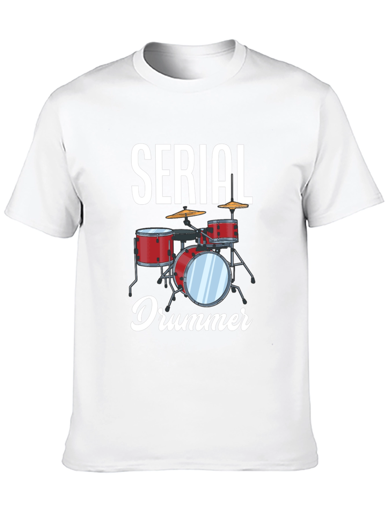 Serial Drummer Graphic Tee - Black Cotton T-Shirt
