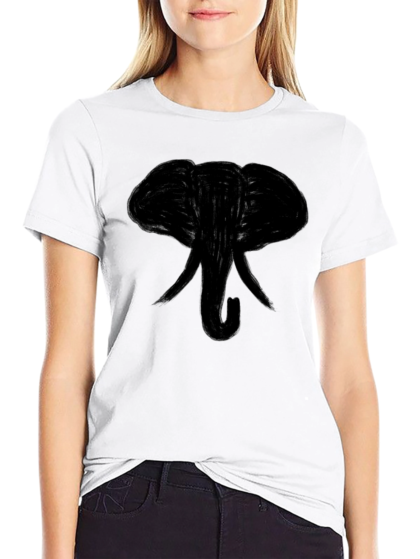 Black Elephant Graphic Tee - Casual Style