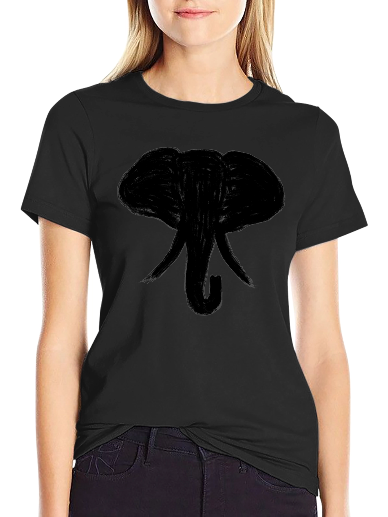 Black Elephant Graphic Tee - Casual Style