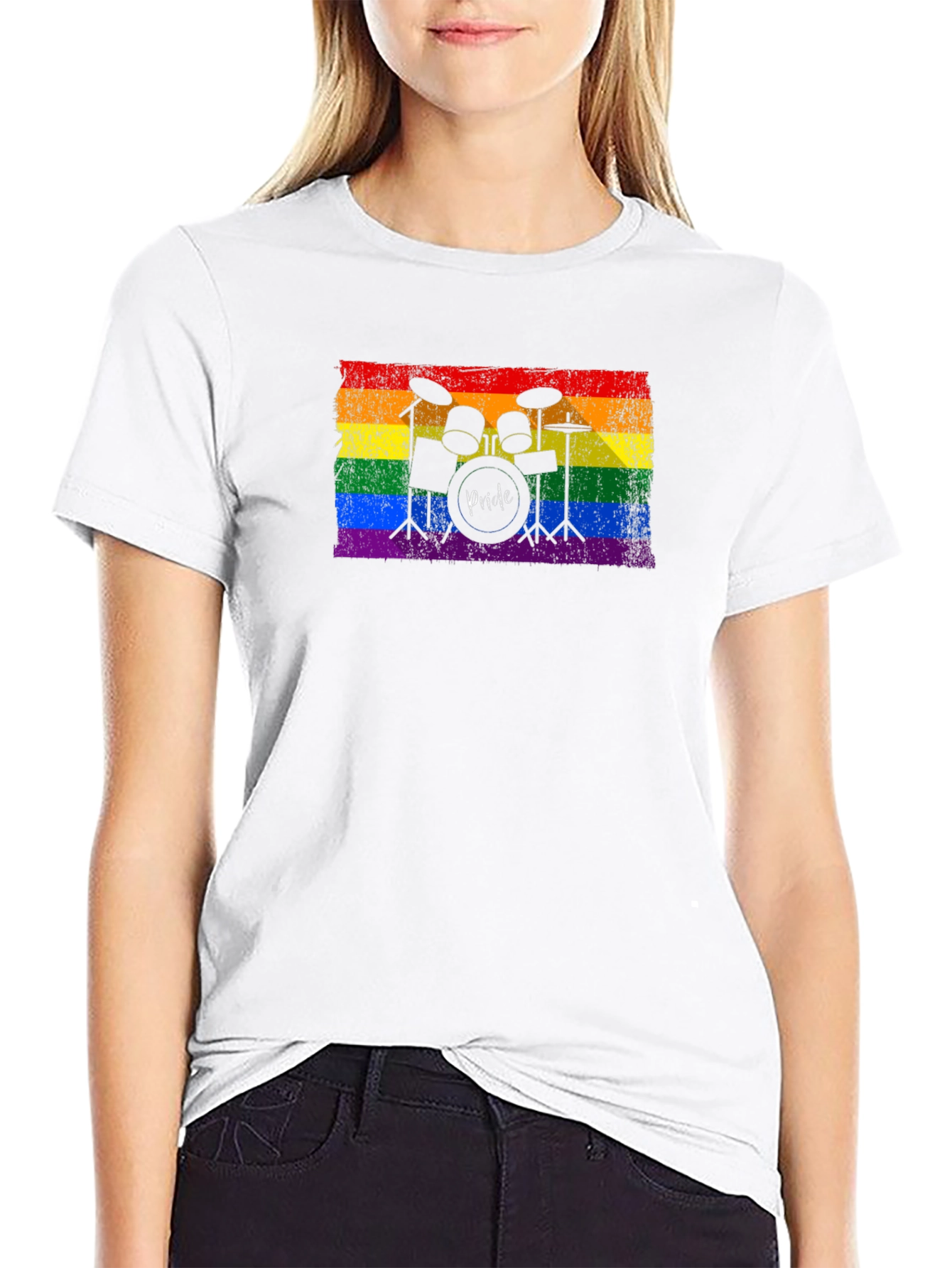 Pride Drum Kit T-Shirt - LGBTQ Rainbow Flag