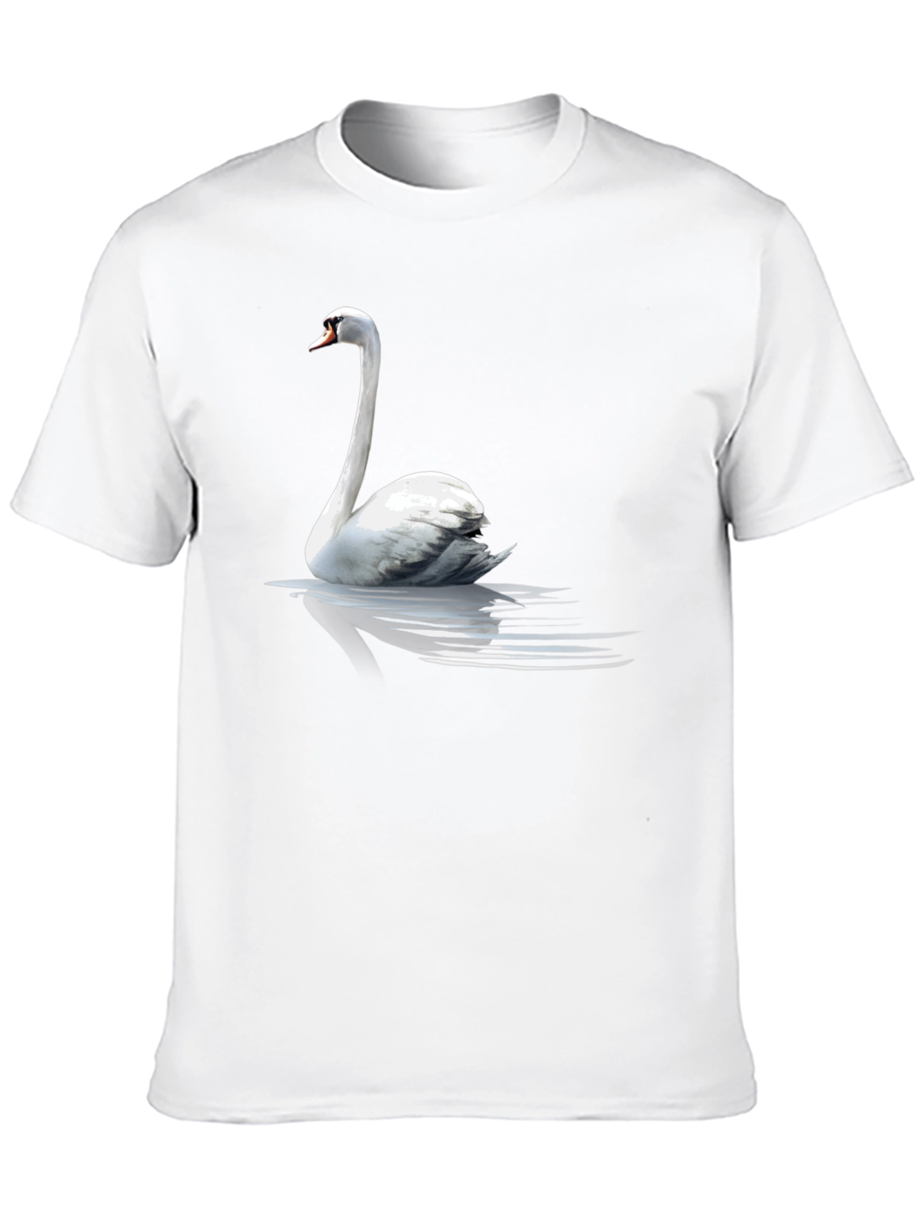 Swan Graphic Tee - Elegant Bird Design Black T-Shirt
