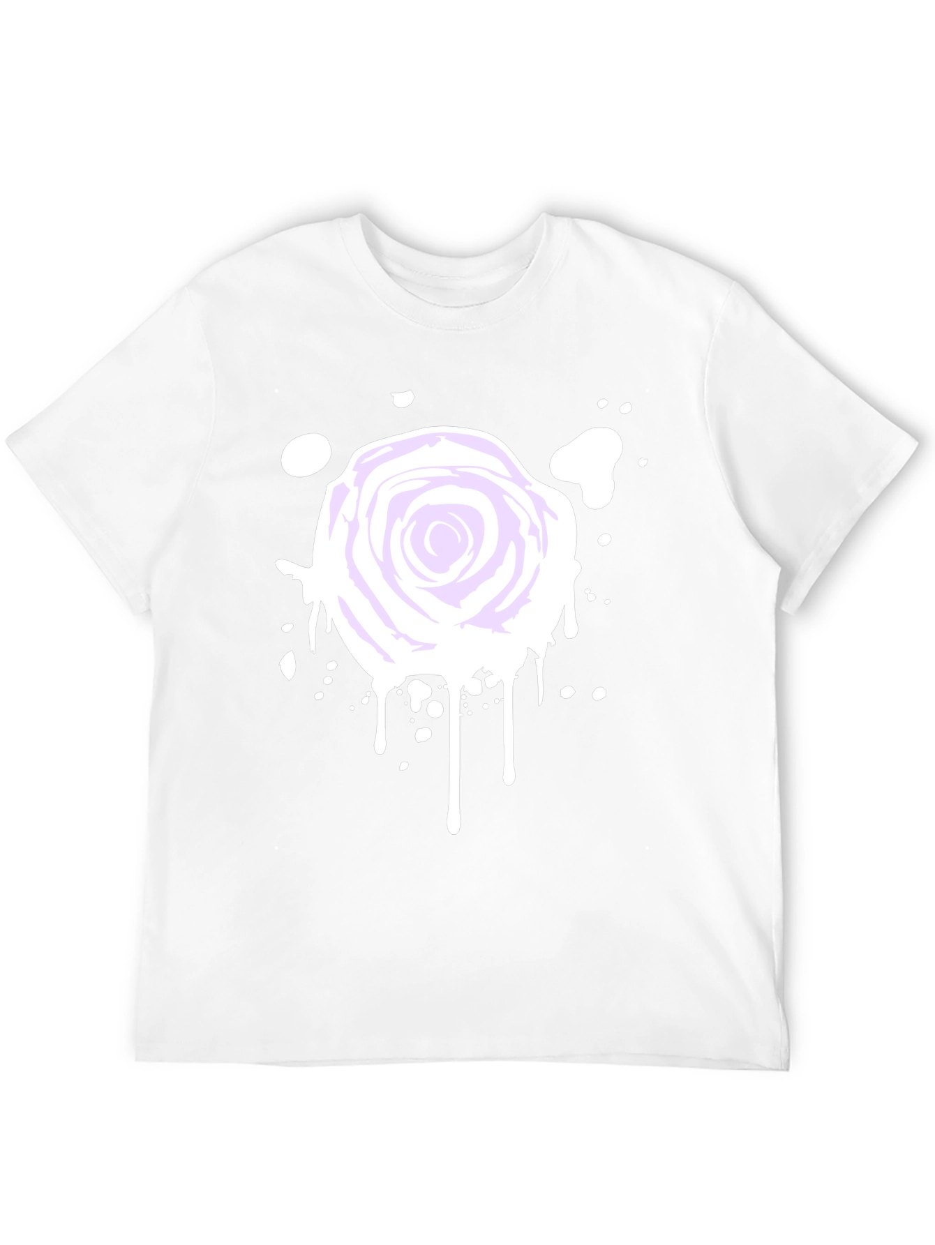 Rose Splatter Graphic Tee - Black Cotton Blend