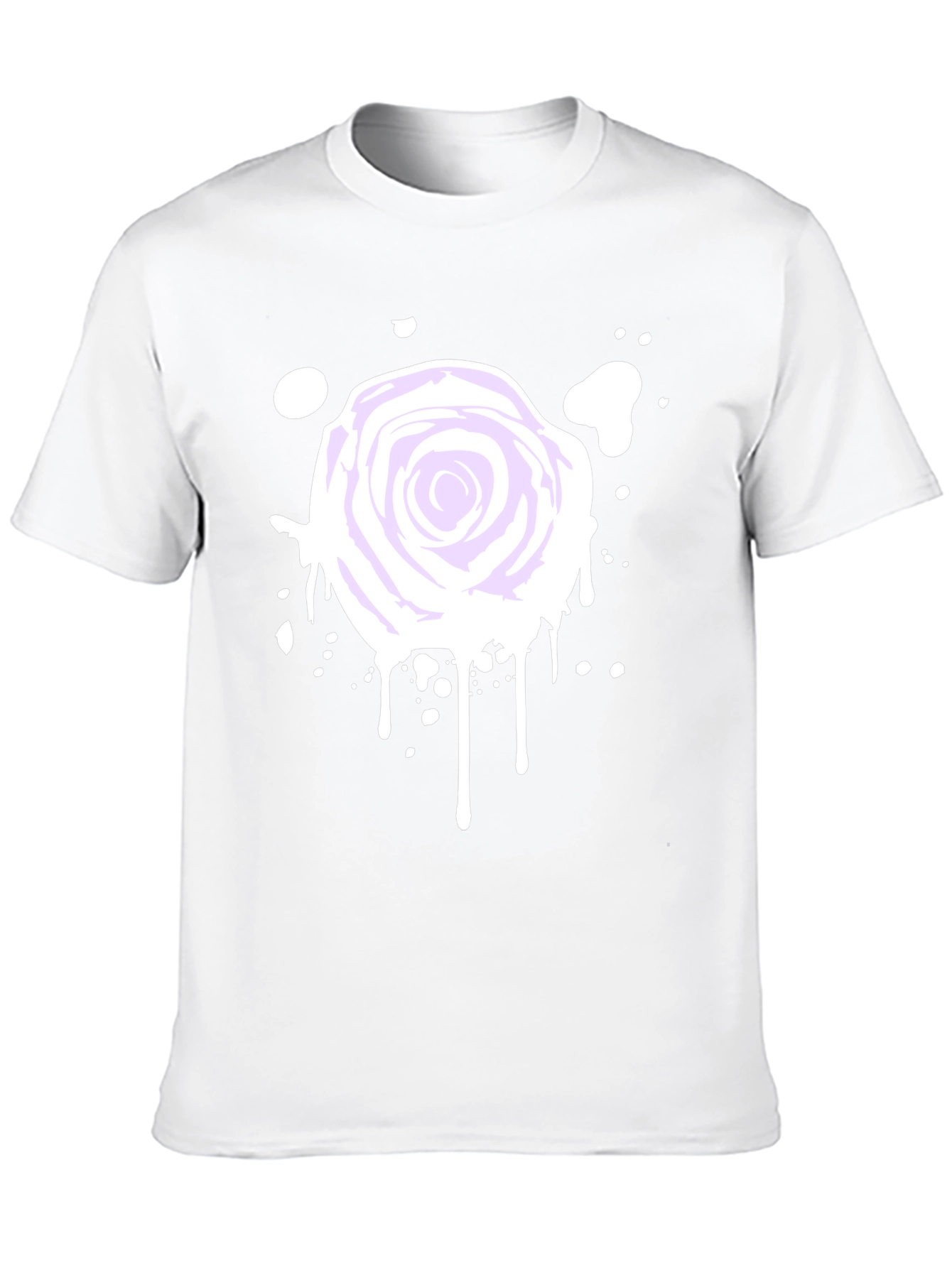 Rose Splatter Graphic Tee - Black Cotton Blend