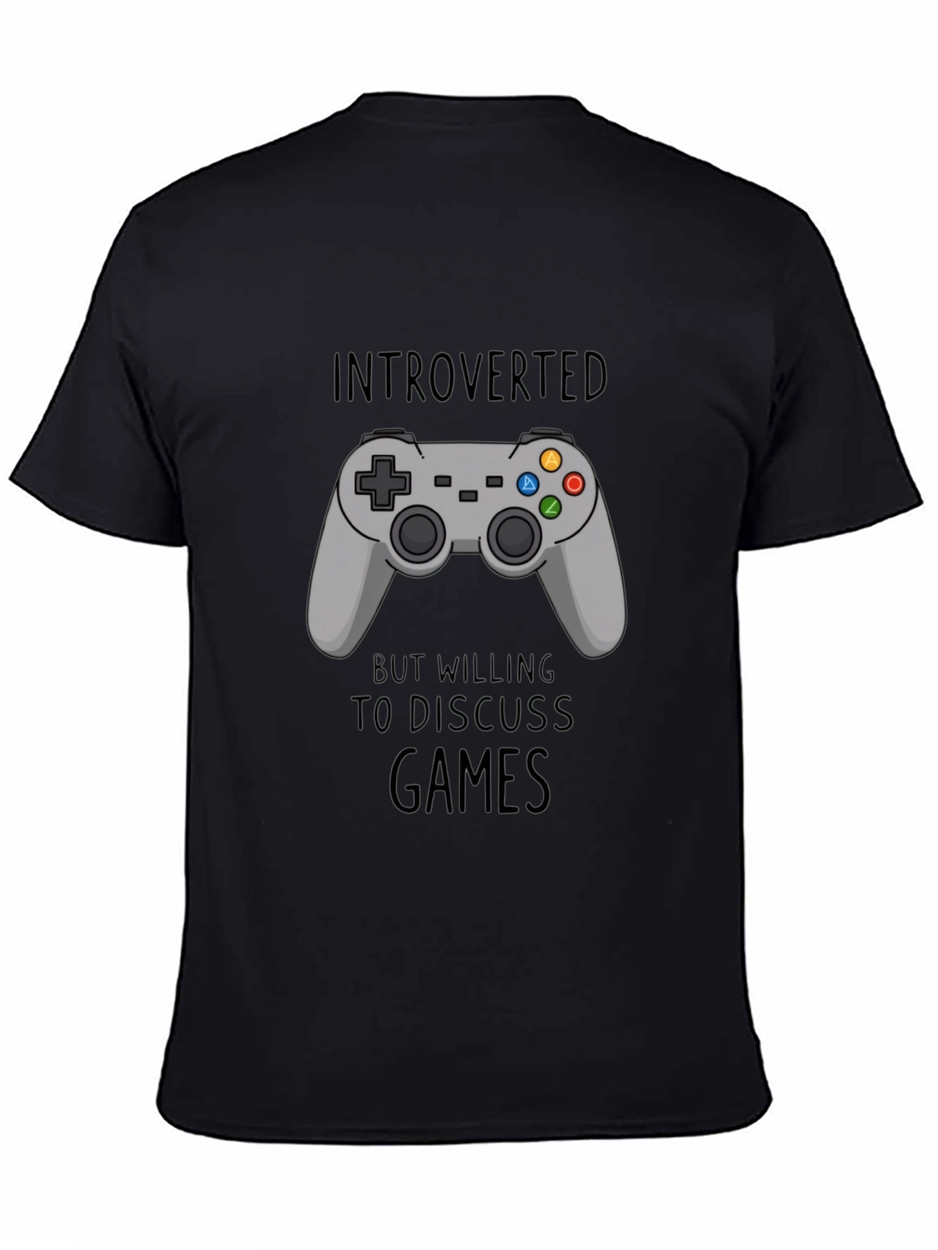 Introverted Gamer T-Shirt - Black - Controller Design