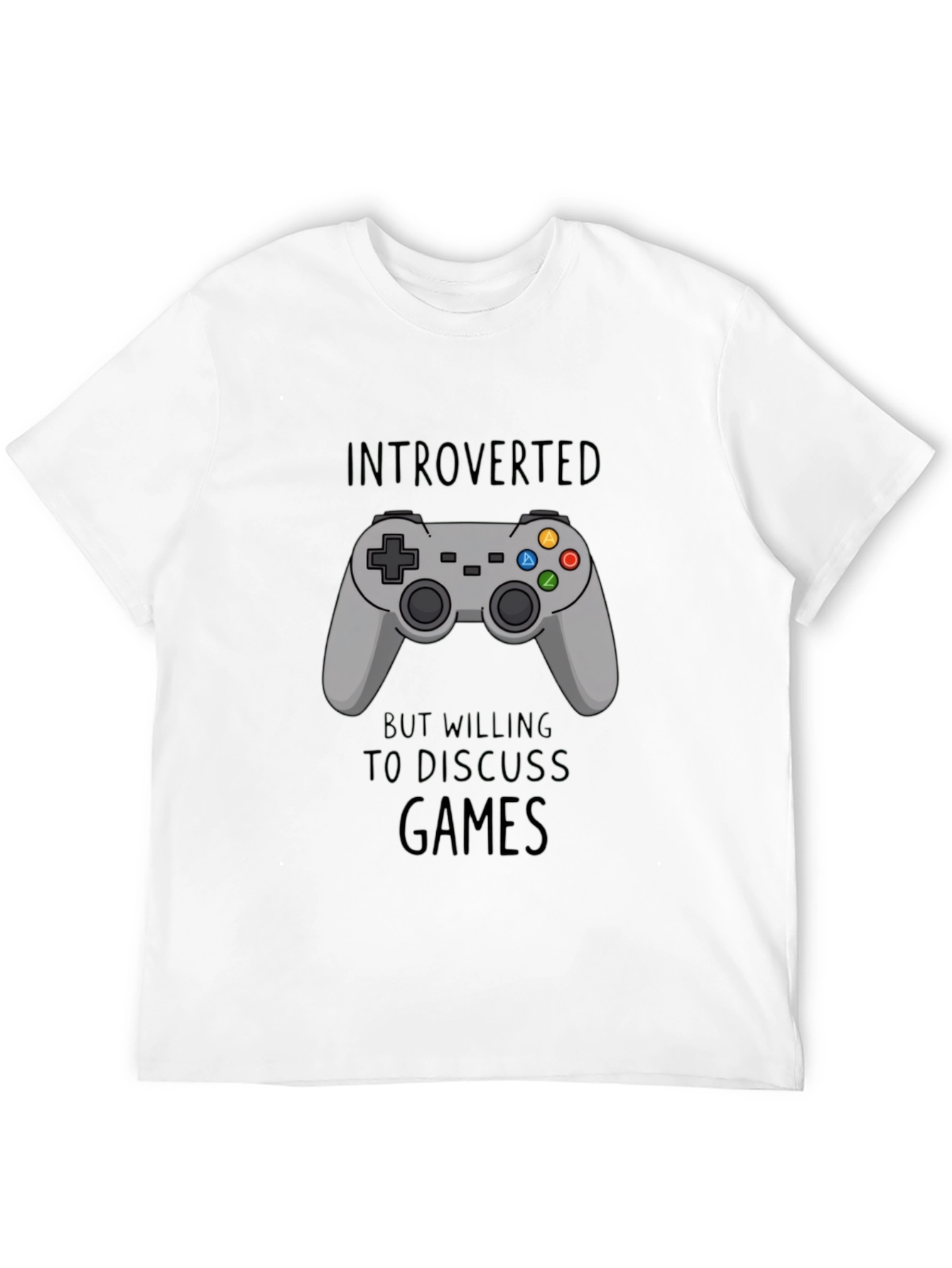Introverted Gamer T-Shirt - Black - Controller Design