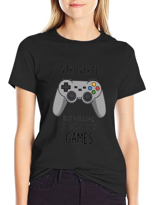 Introverted Gamer T-Shirt - Black - Controller Design